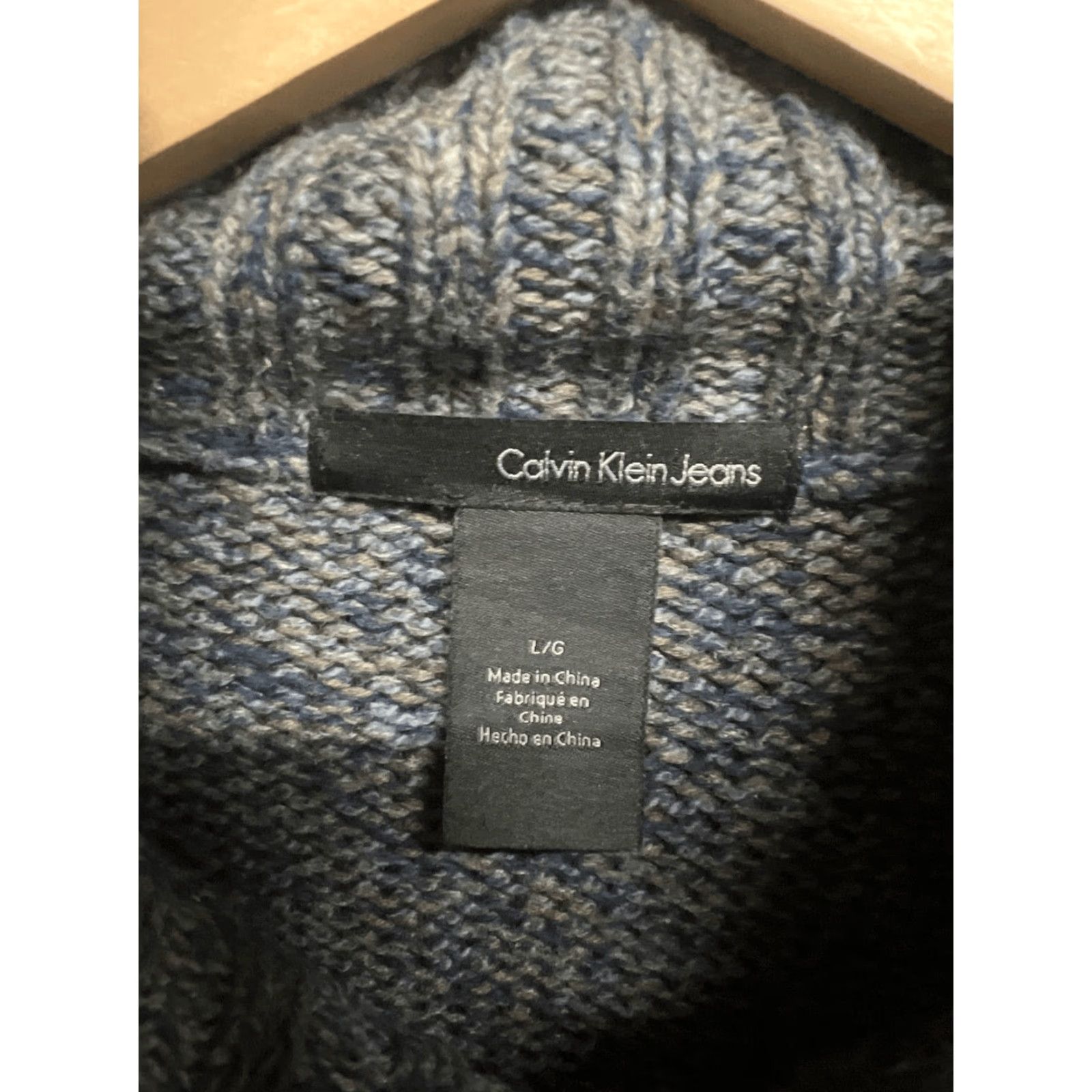 Calvin Klein Calvin Klein Mens Blue Knitted Full Zip Sweater L Size Size US L / EU 52-54 / 3 - 3 Thumbnail