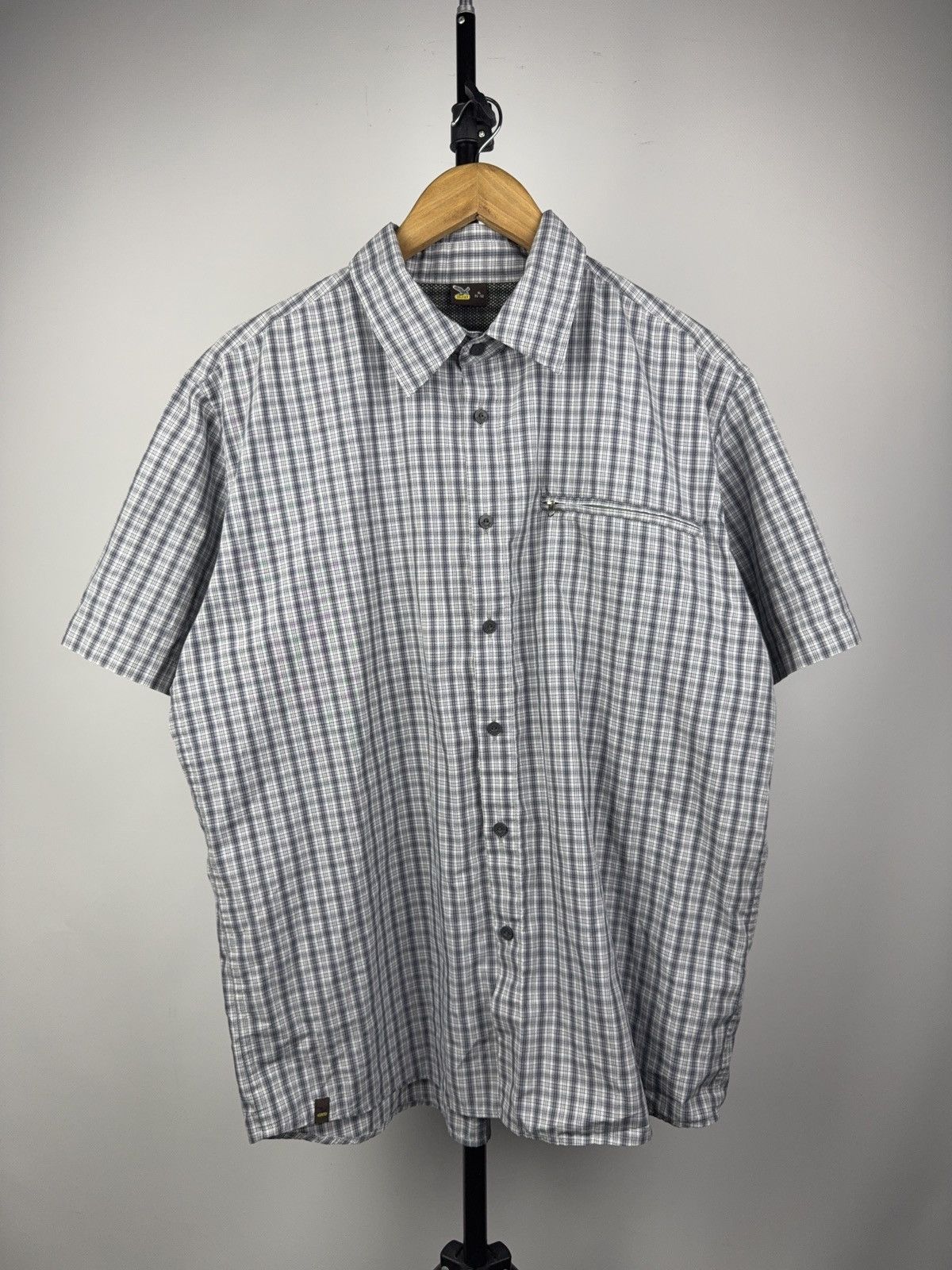 SALEWA Salewa Gorpcore Outdoor Hiking Shirt Grey Plaid Zip Pocket Size US XL / EU 56 / 4 - 1 Thumbnail