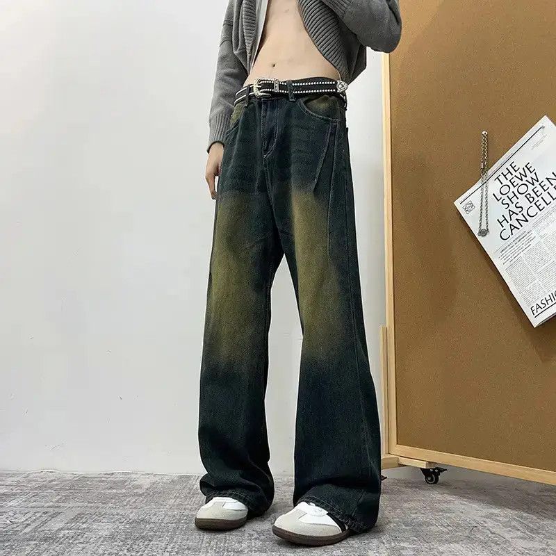 Japanese Brand Retro loose micro flared straight leg jeans Size US 32 / EU 48 - 5 Thumbnail