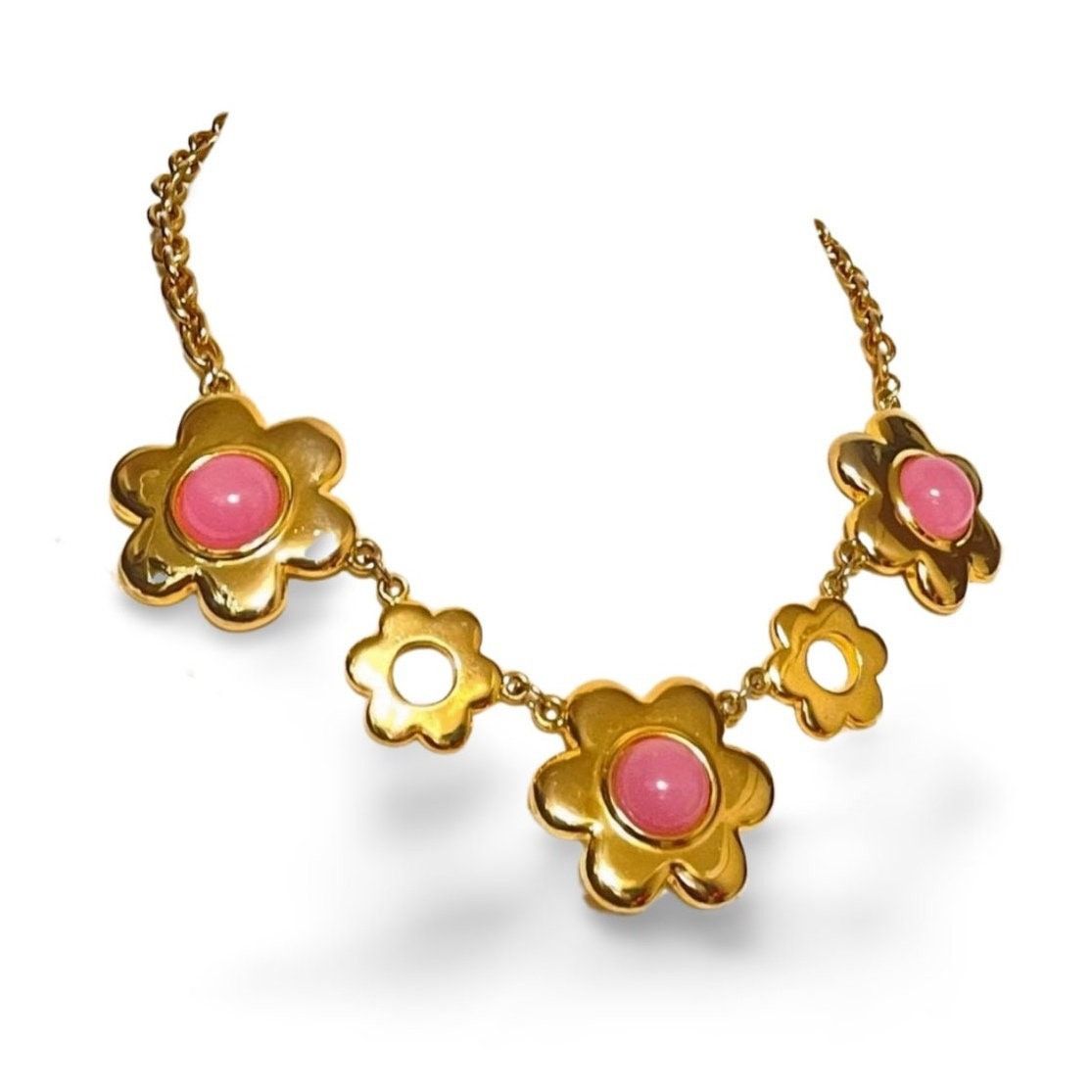 Moschino Vintage Moschino statement chain necklace with pink flower Size ONE SIZE - 3 Thumbnail