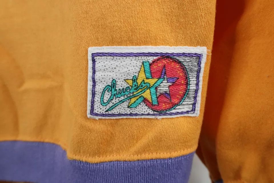 Converse × Vintage Vintage 80s 90s Converse Block Chucks Sweatshirt Orange Size XL / US 12-14 / IT 48-50 - 4 Thumbnail