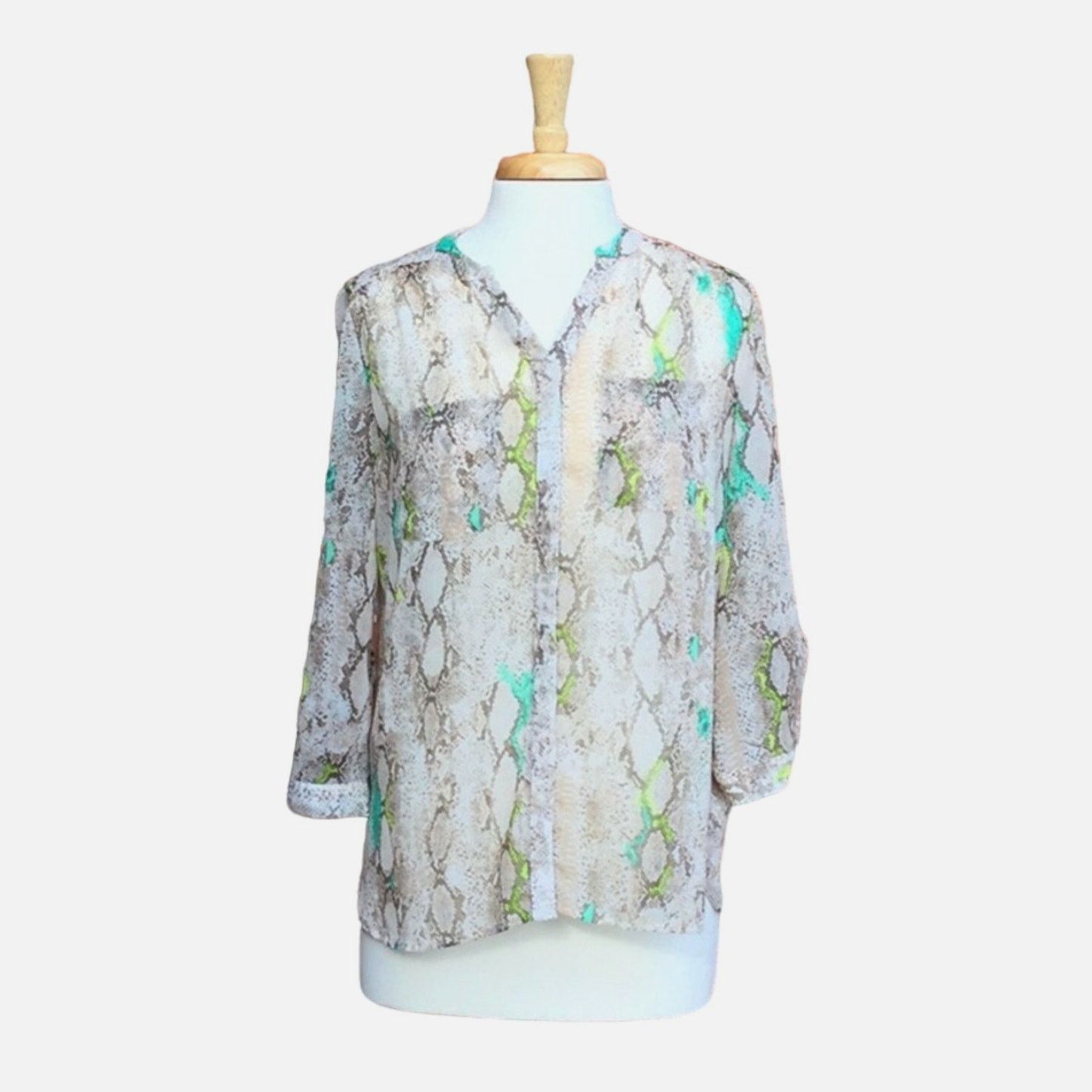 Covington Covington Essentials V-neck Animal Print Sheer L/S SZ M* Size M / US 6-8 / IT 42-44 - 1 Thumbnail