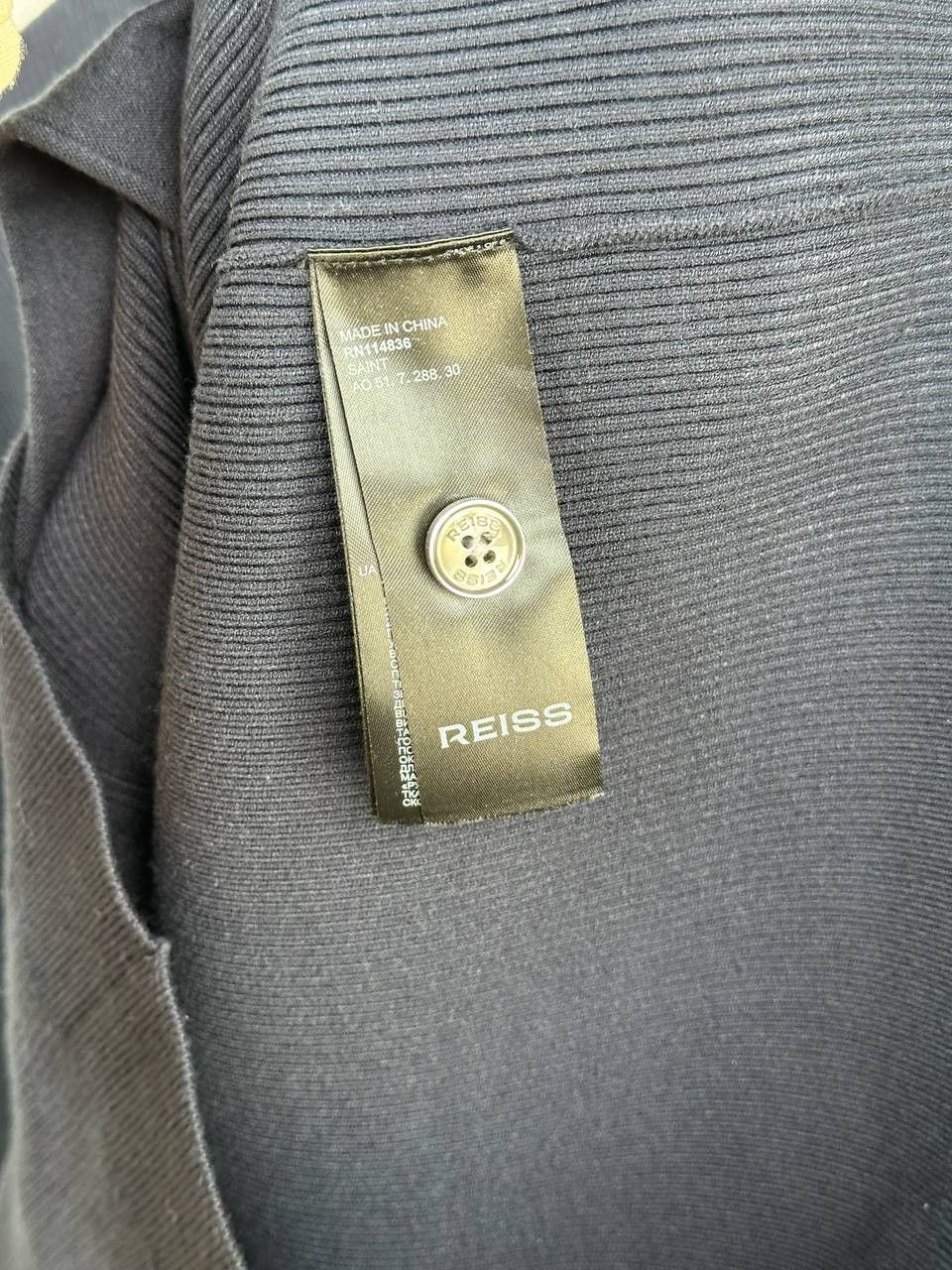 Reiss Reiss Saint Button Jacket Navy Overshirt Ribbed Viscose Size US L / EU 52-54 / 3 - 11 Thumbnail