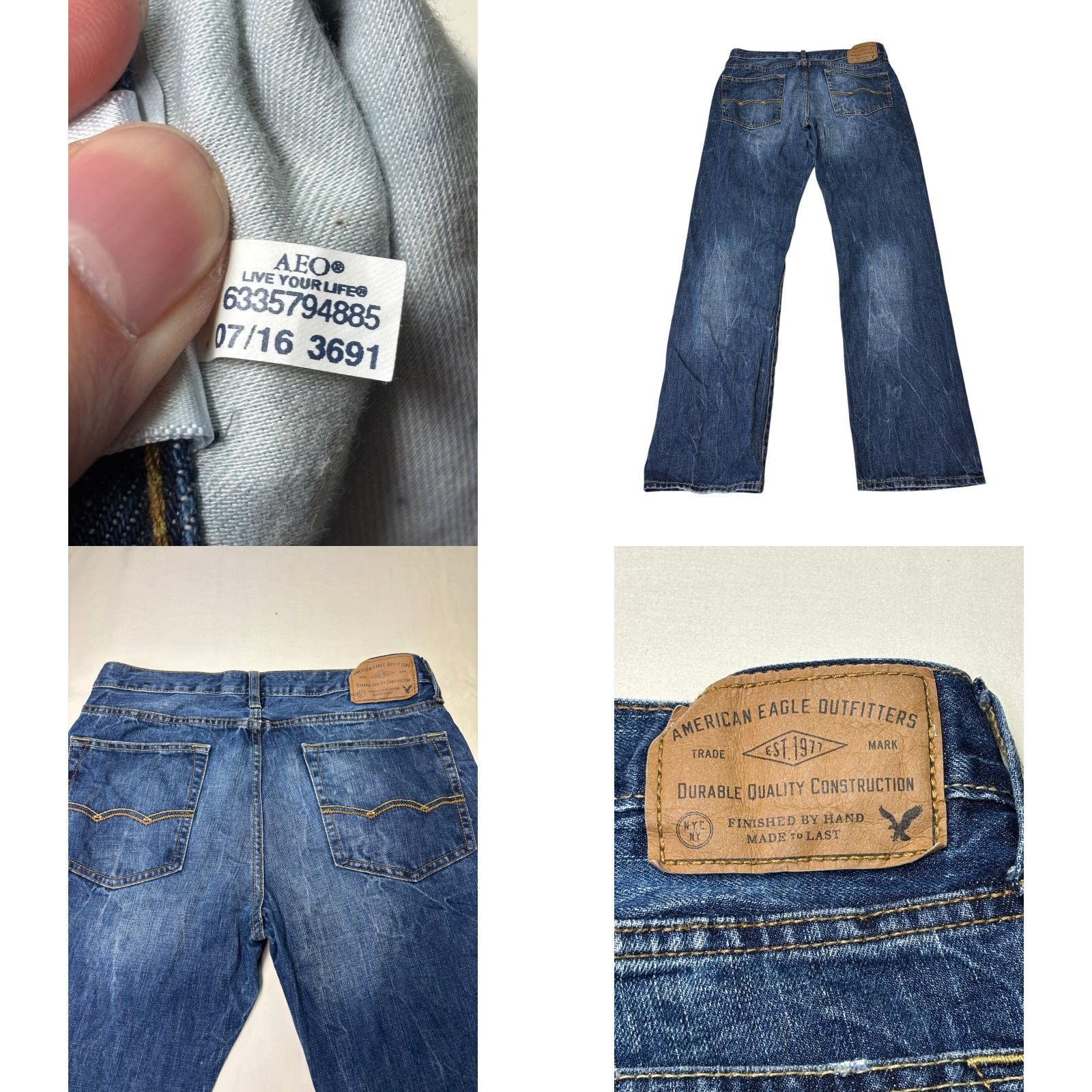 American Eagle Outfitters American Eagle Outfitters Jeans Straight Mens 32x32 Blue Denim 5-Pocket Modern Fit Tight? Size US 32 / EU 48 - 8 Thumbnail