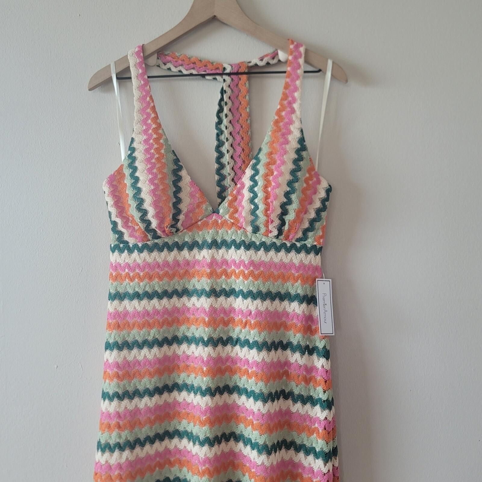 Other Premier Amour Multicolor Lace Dress NWT Chevron Sz XL Size XL / US 12-14 / IT 48-50 - 5 Thumbnail