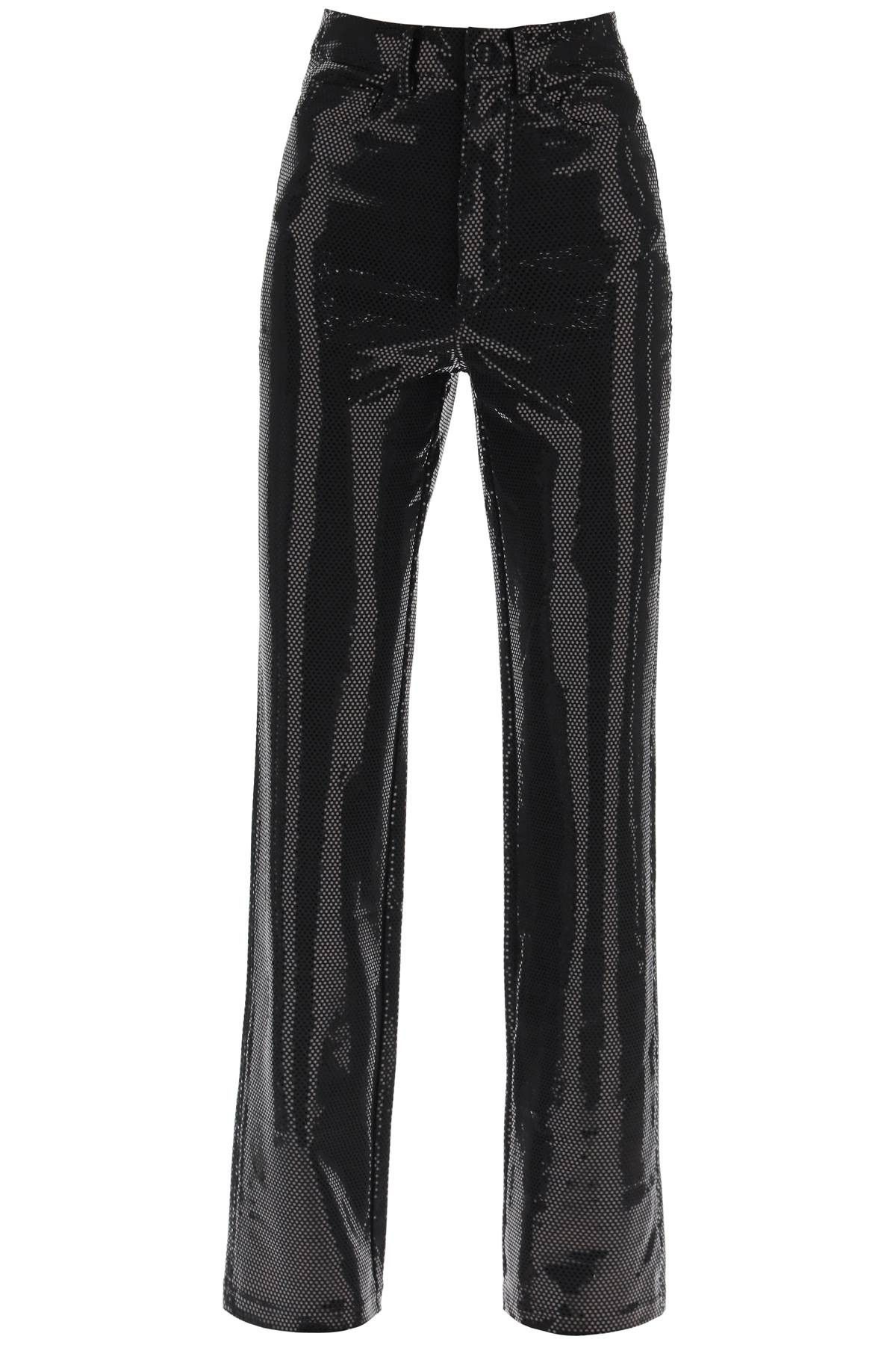 image of Rotate Birger Christensen Rotate 'rotana' Foil Jersey Pants in Black, Women's (Size 26)