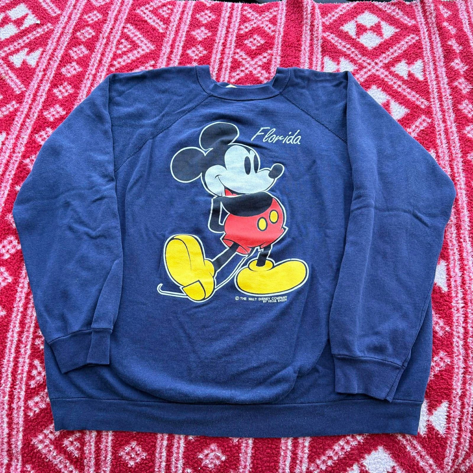 Velva Sheen VTG 80s Mickey Mouse Florida Sweatshirt Velva Sheen XL Size US XL / EU 56 / 4 - 10 Thumbnail