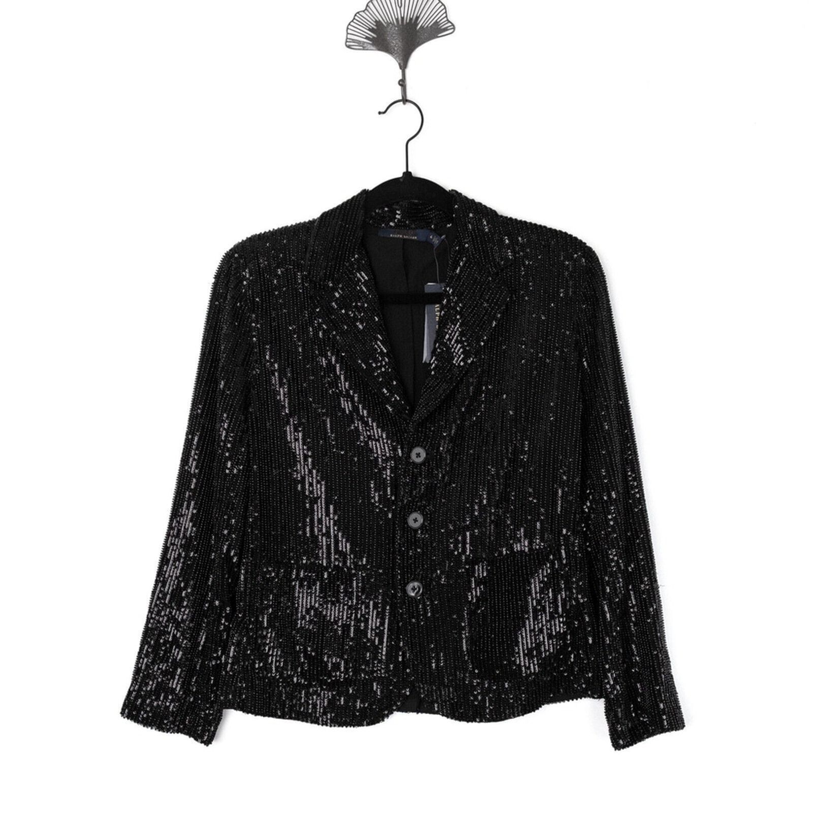 Polo Ralph Lauren Polo Ralph Lauren Sequin Cropped Blazer Black NWT Size 6 Size M / US 6-8 / IT 42-44 - 5 Thumbnail