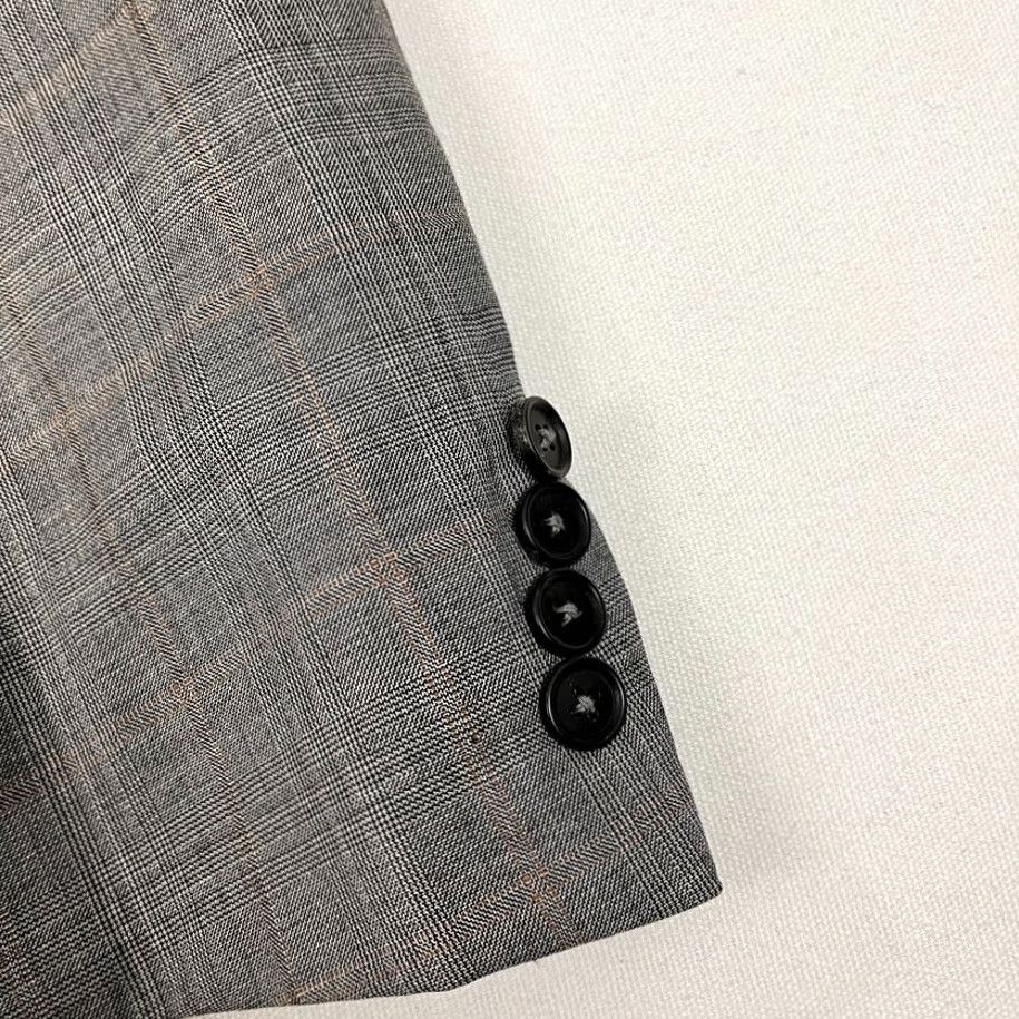 Billy Reid VINTAGE Billy Reid Blazer Mens 40R Gray Glen Check Wool 2-Button Coat Suit Jacket Career Size 40R - 2 Thumbnail