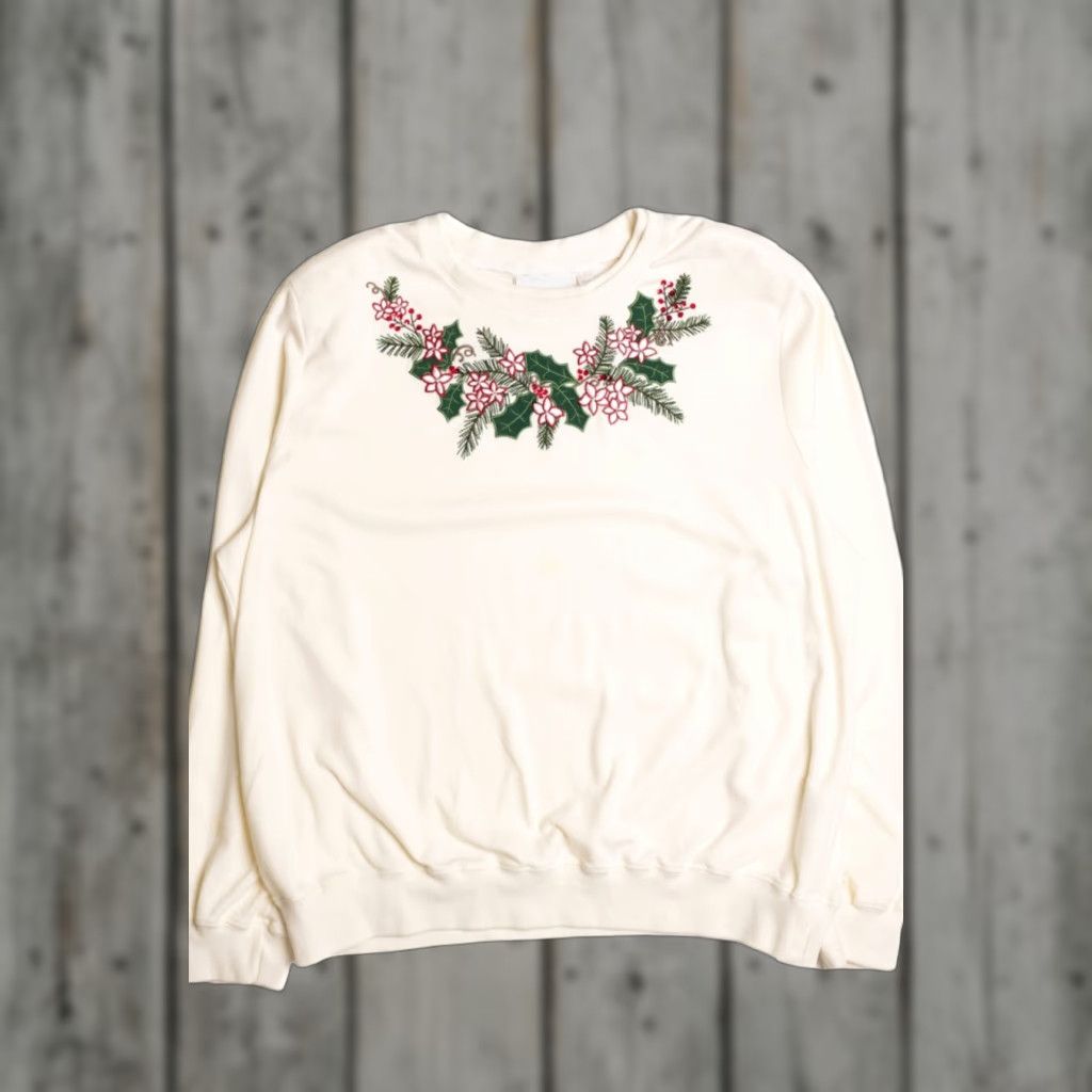 Vintage VINTAGE Alfred Dunner White Ugly Christmas Sweatshirt Shirt Womens Large White Christmas Sweatshirt Size L / US 10 / IT 46 - 1 Thumbnail