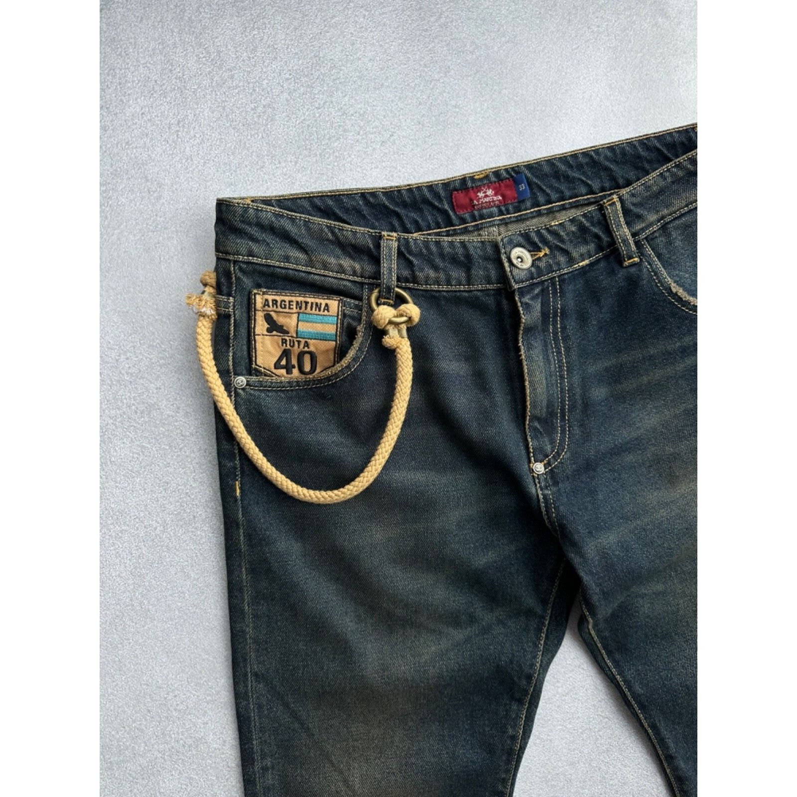 La Martina VTG La Martina Argentina Selvedge Dirty Denim Jeans Size US 33 - 4 Thumbnail