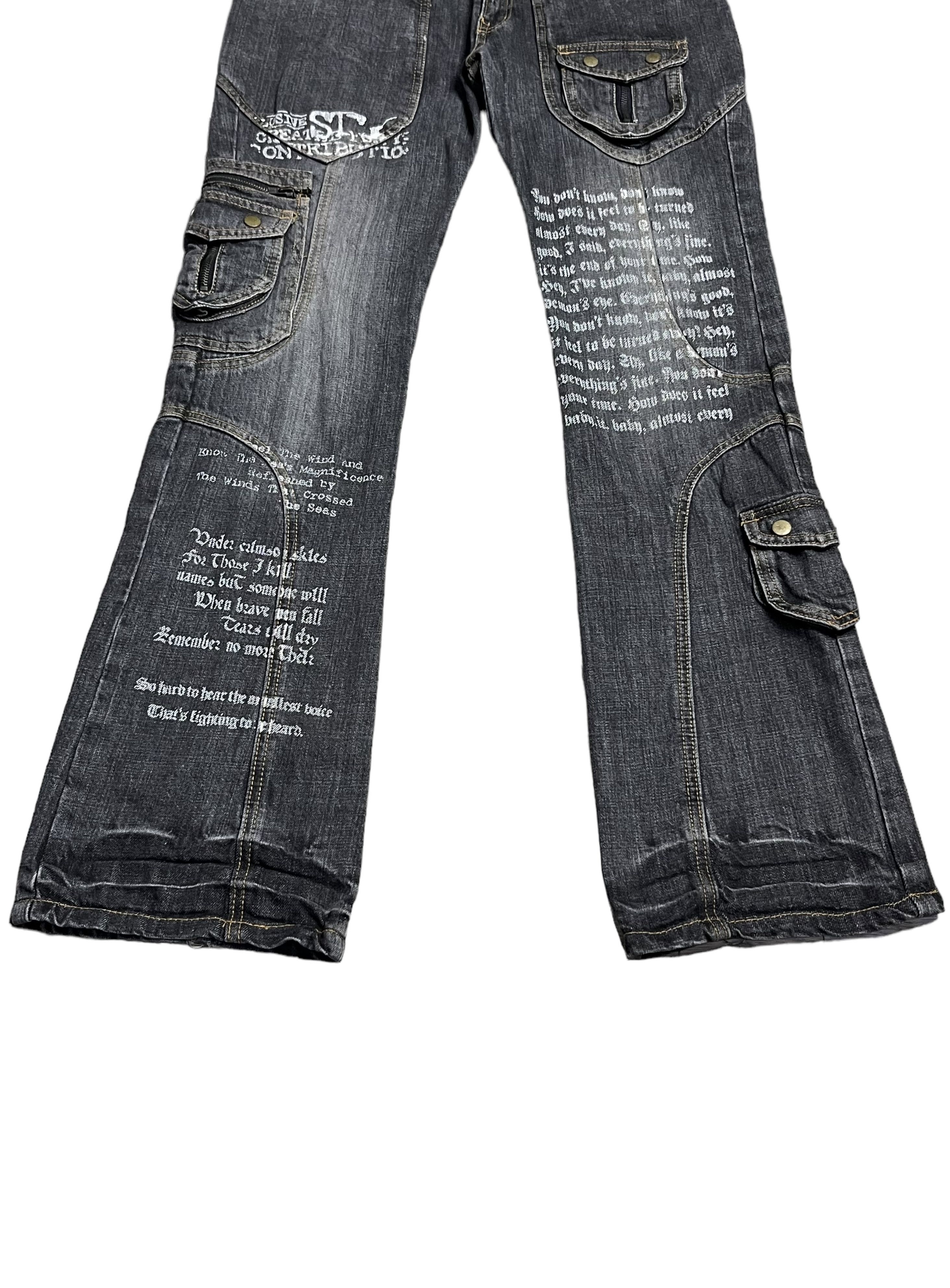Japanese Brand × Seditionaries LAST CALL🔥EVOLUTION Punk Poems Multipocket Flare Denim Size US 31 - 9 Thumbnail