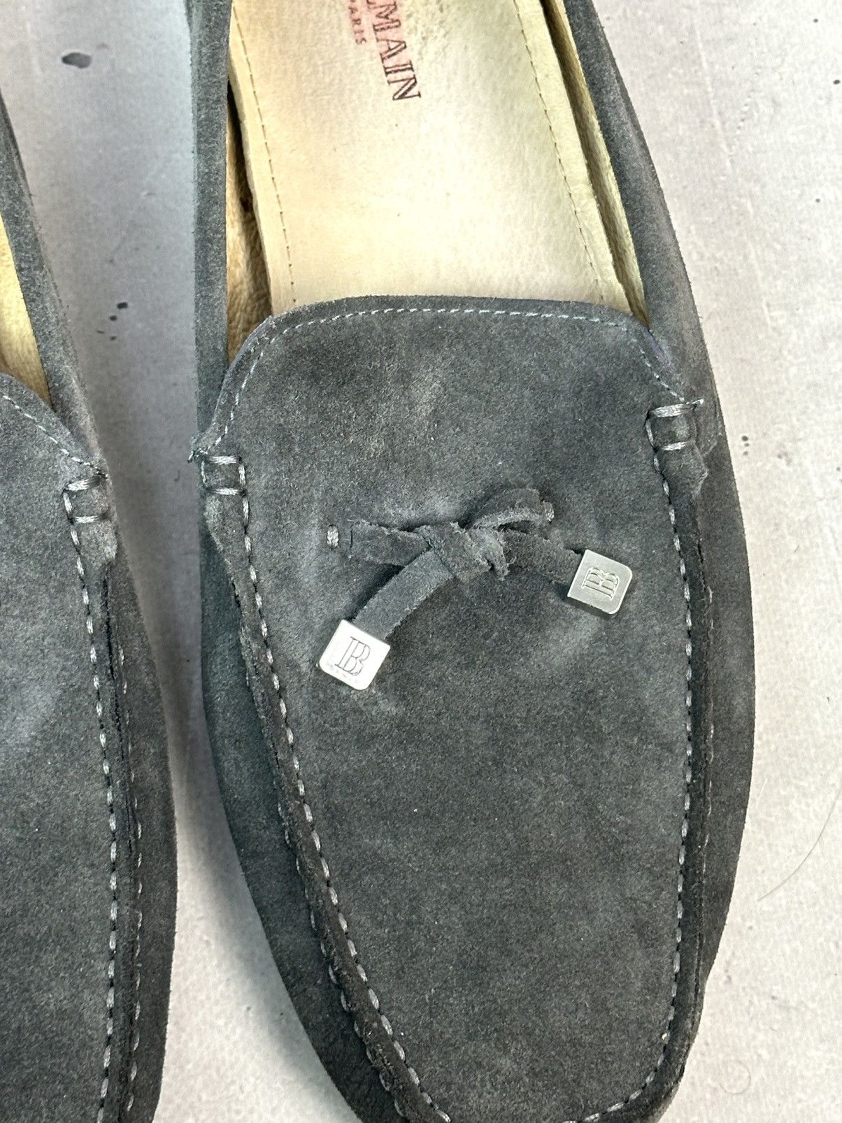 Balmain Balmain Paris Suede Grey Men’s Moccasin Shoes Size US 11 / EU 44 - 5 Thumbnail