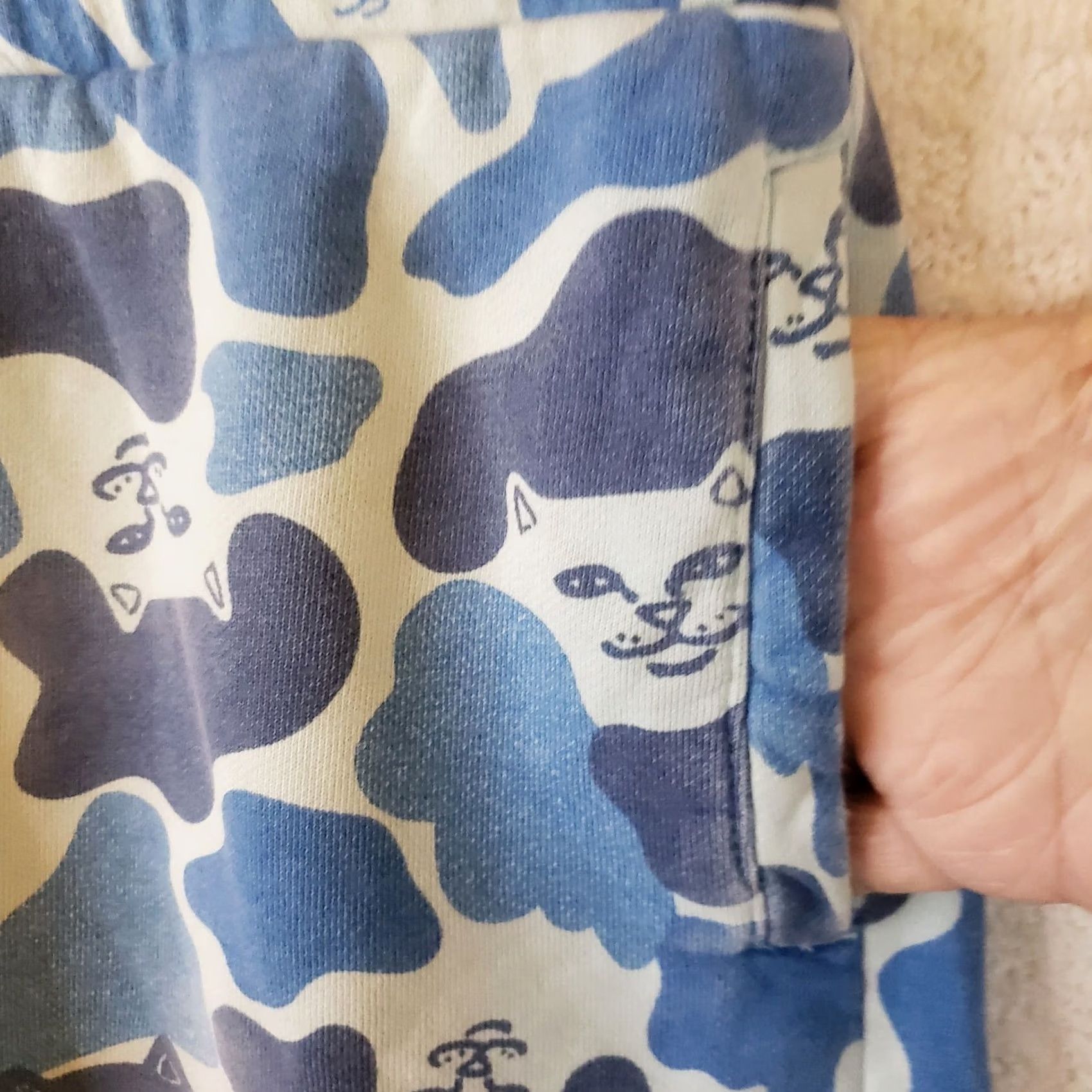 RIPNDIP RIPNDIP Tie Dye Cat Sweat Shorts Blue Pink Drawstring Pockets Elastic Waist M Size US 31 - 5 Thumbnail