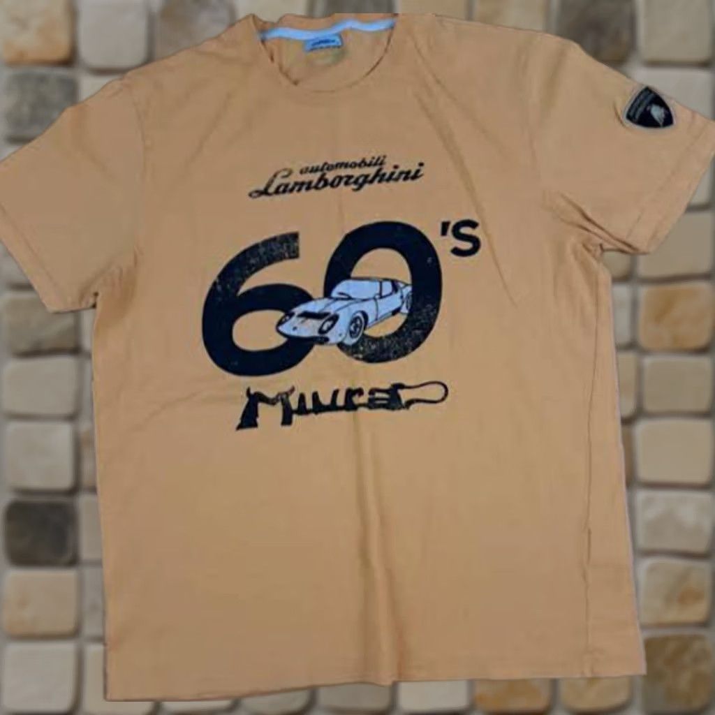Lamborghini VINTAGE Lamborghini T-Shirt 60s Miura XL Unisex Adults Yellow Short Sleeve Shirt Men’s Women’s Mens Womens Size US XL / EU 56 / 4 - 1 Thumbnail