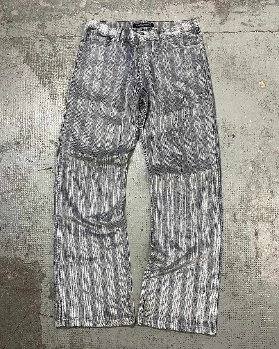Versace AW2005 Versace White & Blue Irregular Corduroy Pants Size US 32 / EU 48 - 4 Thumbnail