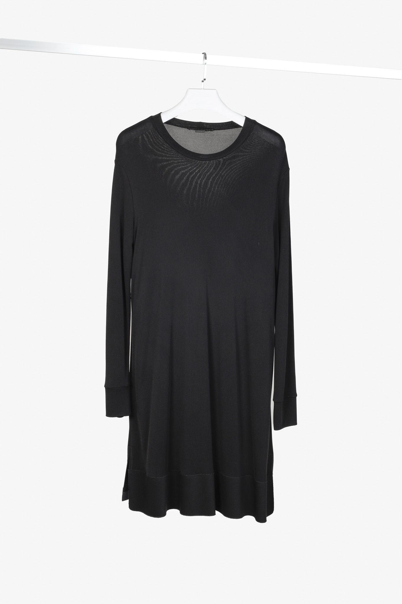 Marie Saint Pierre Marie Saint Pierre Black Crepe-Jersey Long-Sleeve Dress Size L / US 10 / IT 46 - 1 Thumbnail