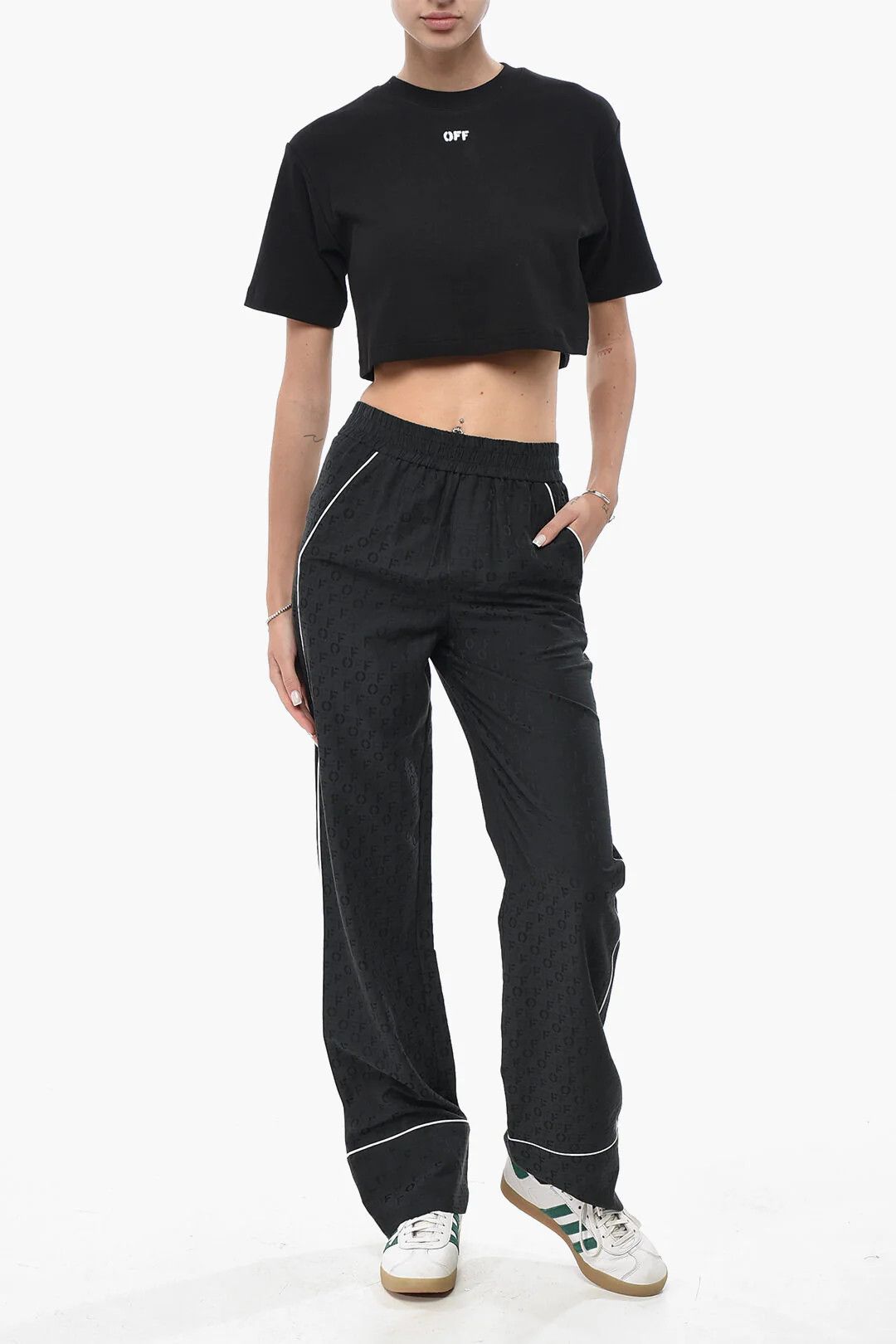 Off-White og1mm0426 Silk-Blend Jacquard Trouser in Black Size 25" / US 0 / IT 36 - 4 Thumbnail