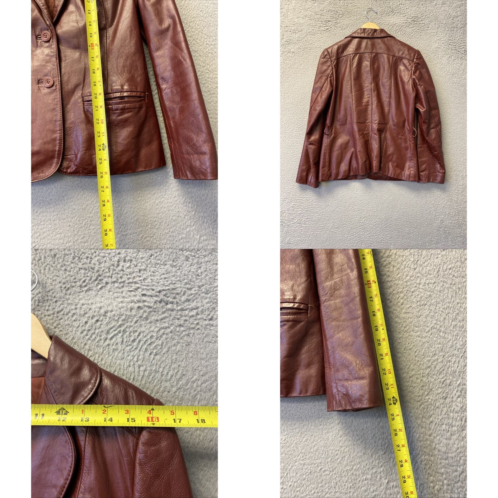 Vintage VINTAGE Berman’s Leather Jacket Women’s 14 Rust Brown / 0099 Jacket Women Rust Cognac 80s Casual Button Dry Clean Only Size XL / US 12-14 / IT 48-50 - 8 Thumbnail