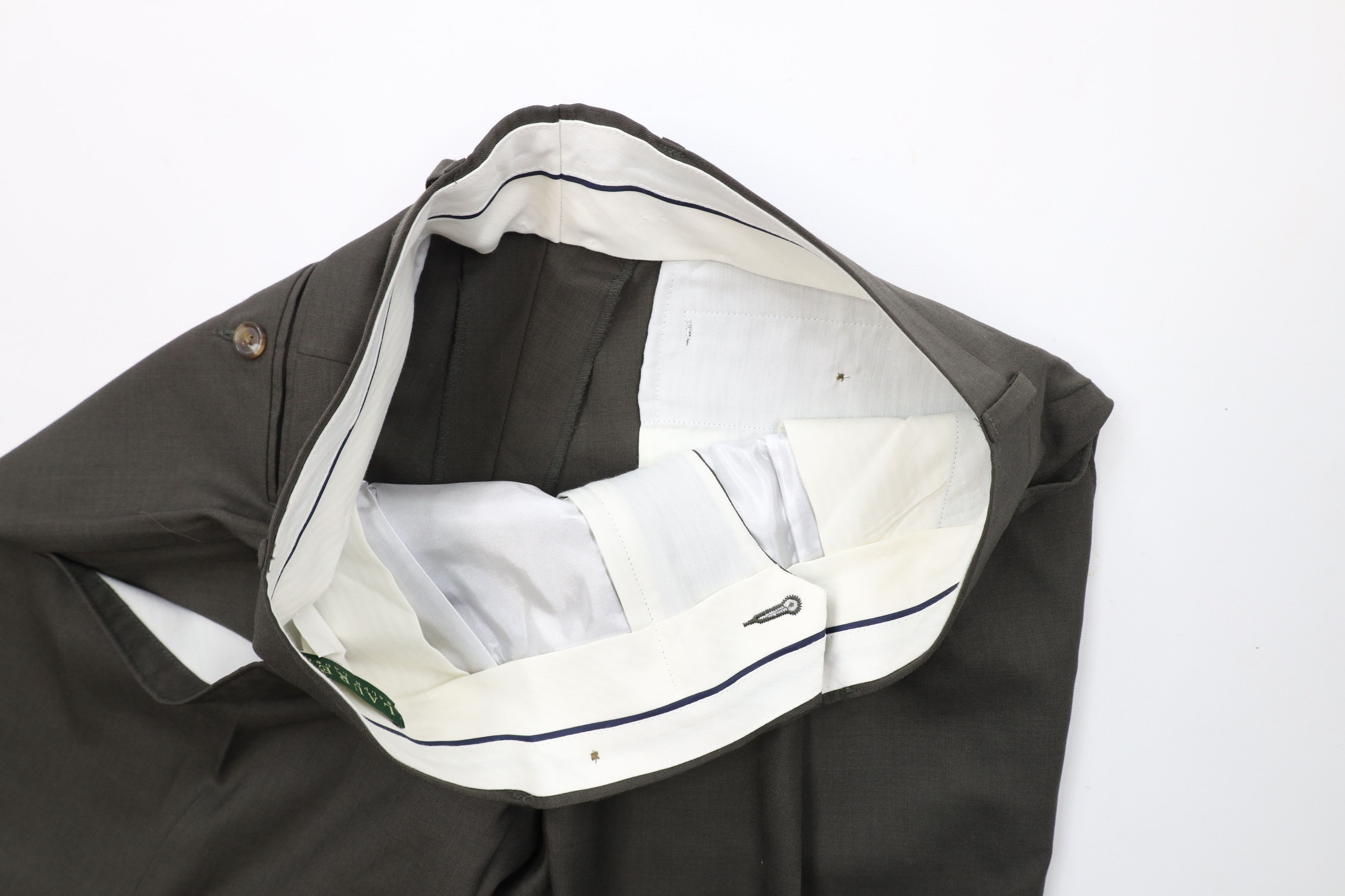 Ralph Lauren × Vintage Vintage 90s Ralph Lauren Cuffed Wide Leg Chino Pants Green Size US 34 / EU 50 - 6 Thumbnail
