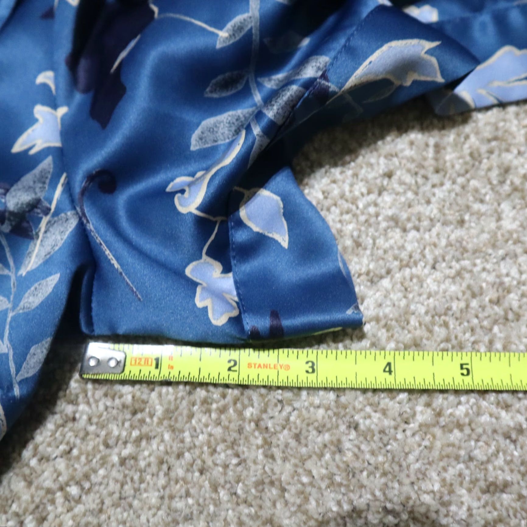 Vintage Kim Rogers Pajama Set Flowers Blue 2 piece Shirt & Bottom Women M Medium Blue Floral Medallion Fall Winter Vintage No Size ONE SIZE - 7 Thumbnail
