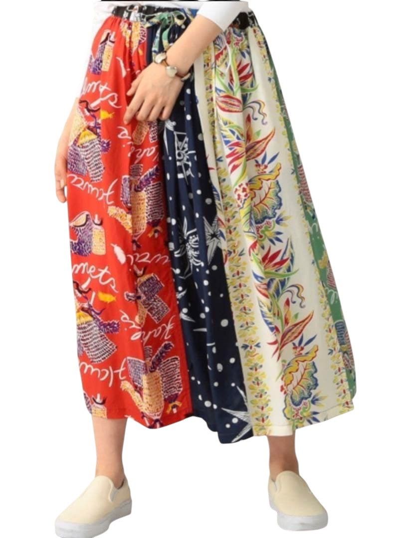 Sun Surf Sun Surf X Beams Rayon Hawaiian Midi Skirt Size 30" / US 8 / IT 44 - 2 Thumbnail