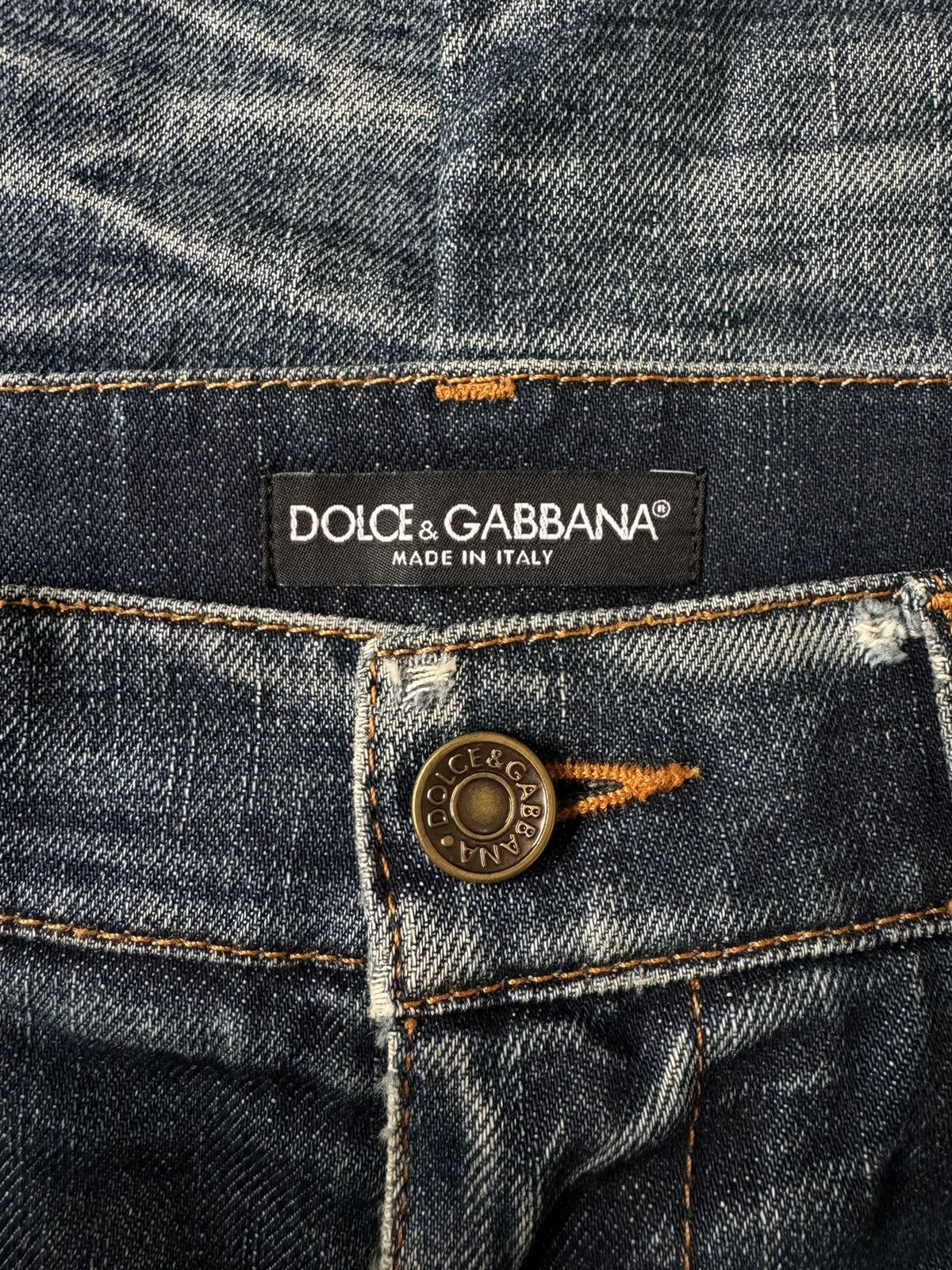 Dolce & Gabbana Dolce & Gabbana Distressed Leather Plate Denim Size US 32 / EU 48 - 2 Preview