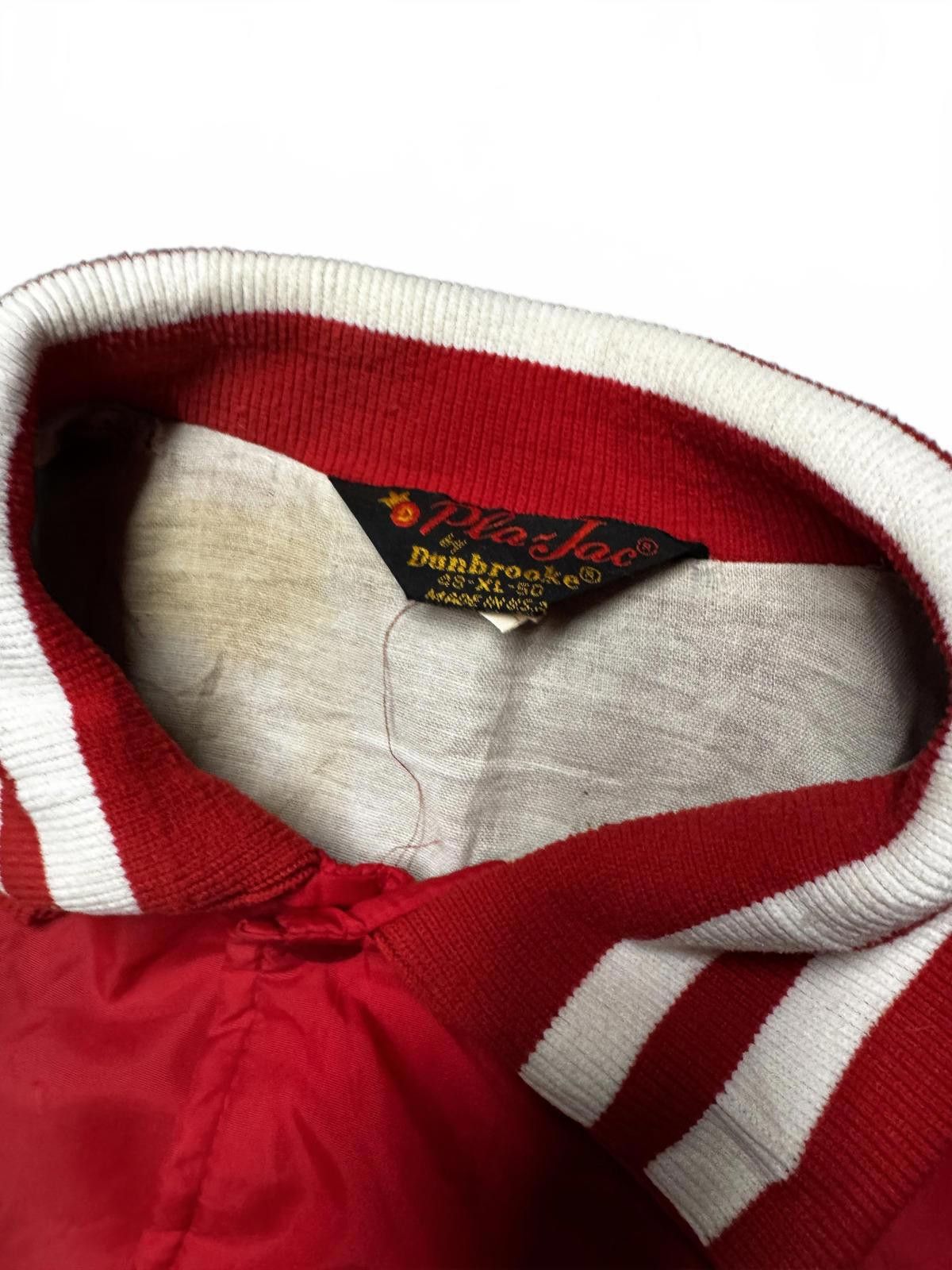 Unknown London Men's Red Varsity Jacket with Striped Cuffs and Collar Size US XL / EU 56 / 4 - 5 Thumbnail