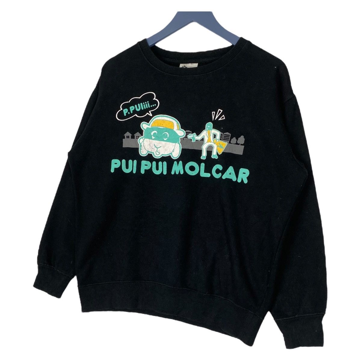Designer × Vintage Vintage Pui Pui Molcar Printed Crewneck Sweatshirt Black Size M / US 6-8 / IT 42-44 - 2 Thumbnail
