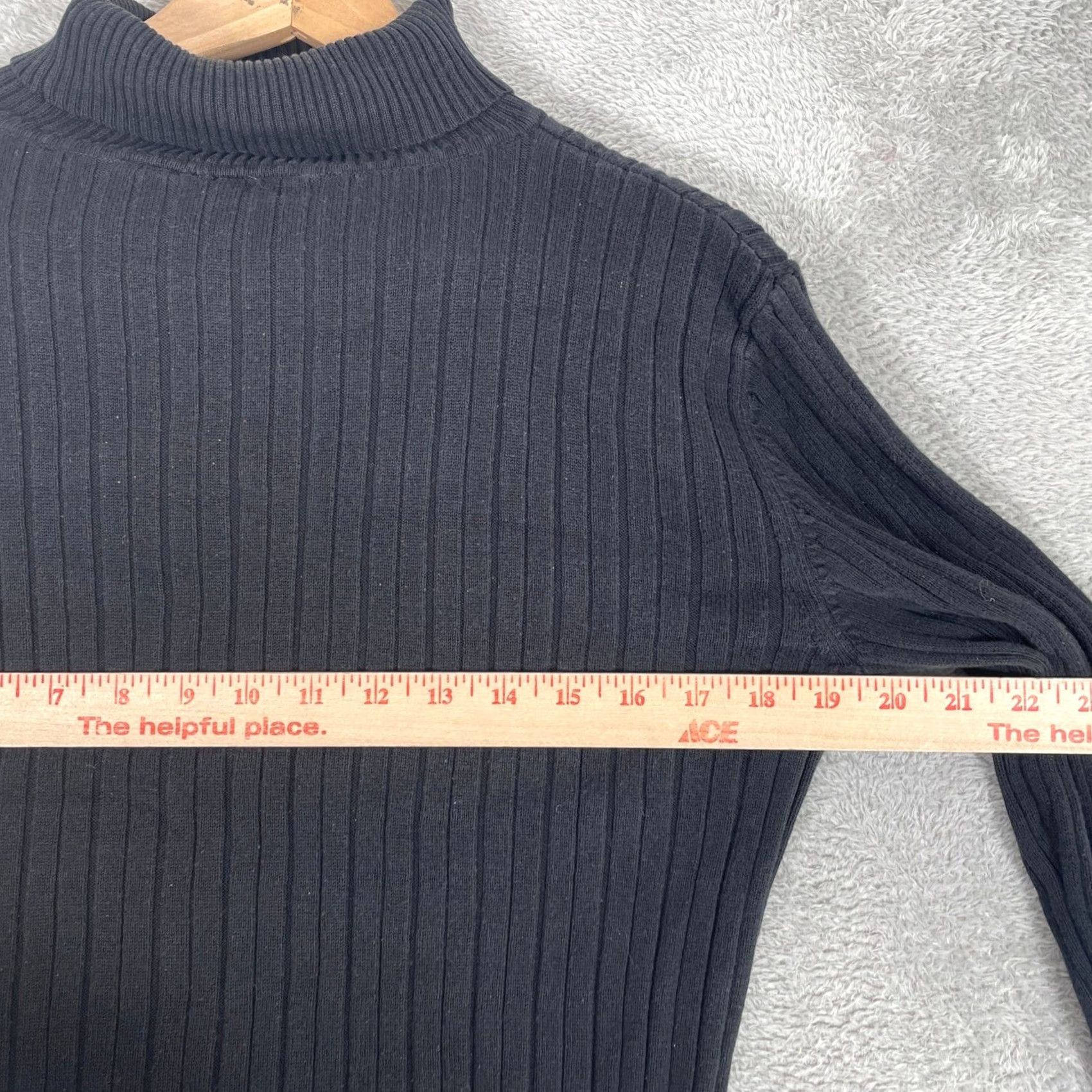 Vintage VINTAGE NorthCrest Sweater Womens Large Black Cable Knit Mock Neck Ribbed Pullover Size L / US 10 / IT 46 - 5 Thumbnail