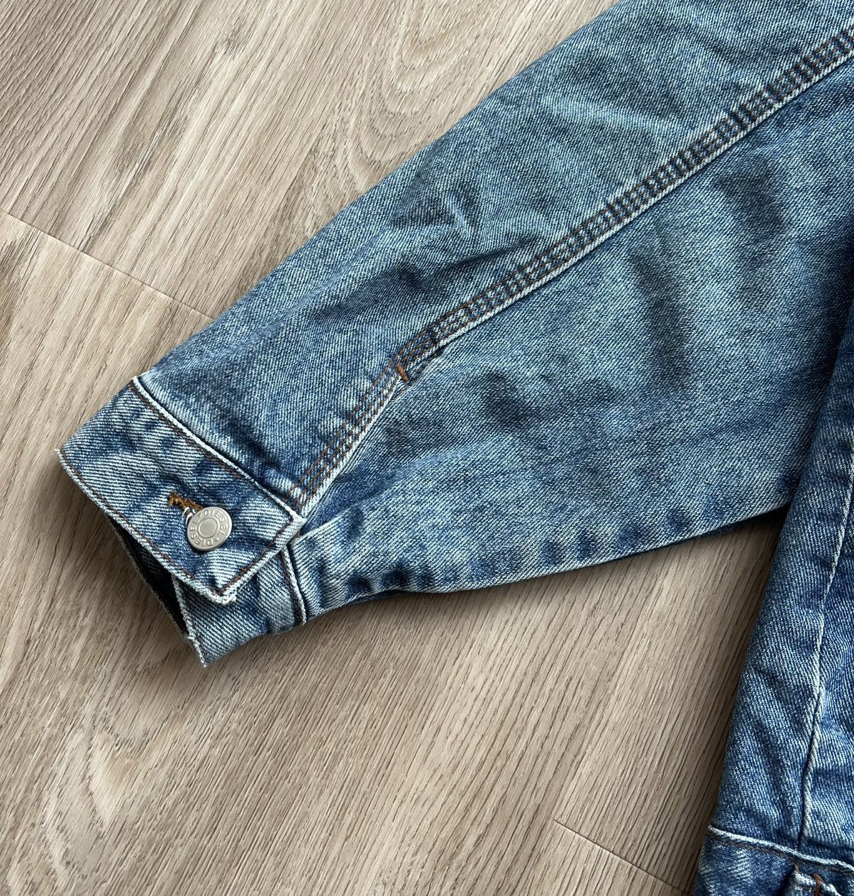 Diesel × Vintage Vintage 90s Diesel Washed Blue Denim Bomber Jacket Size US L / EU 52-54 / 3 - 12 Thumbnail