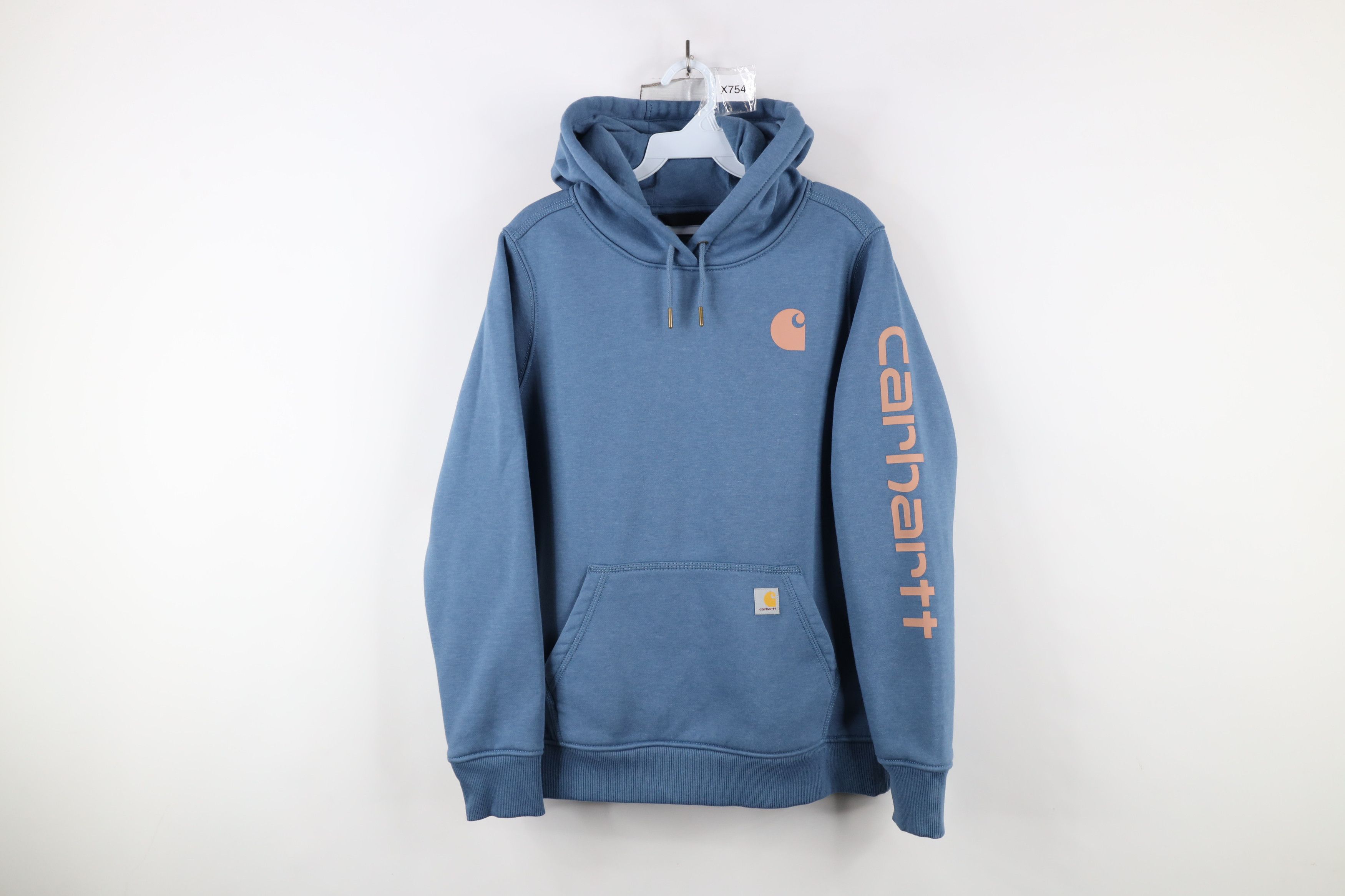 Carhartt × Vintage Vintage Y2K Carhartt Big Logo Hoodie Sweatshirt Blue Size M / US 6-8 / IT 42-44 - 1 Thumbnail
