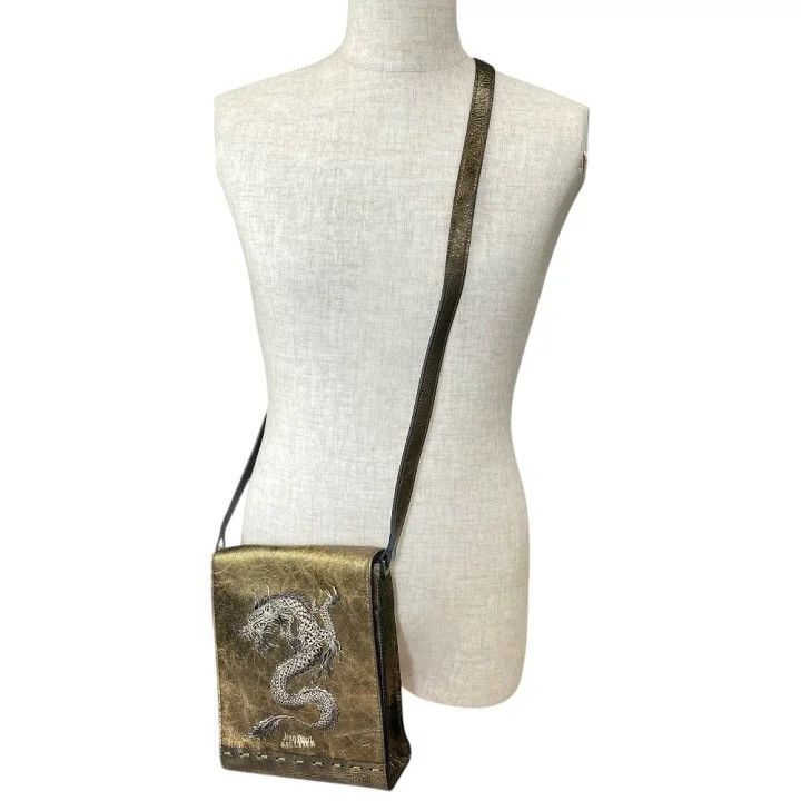 Jean Paul Gaultier Jean Paul Gaultier Dragon-Print Leather Crossbody Bag Size ONE SIZE - 8 Thumbnail