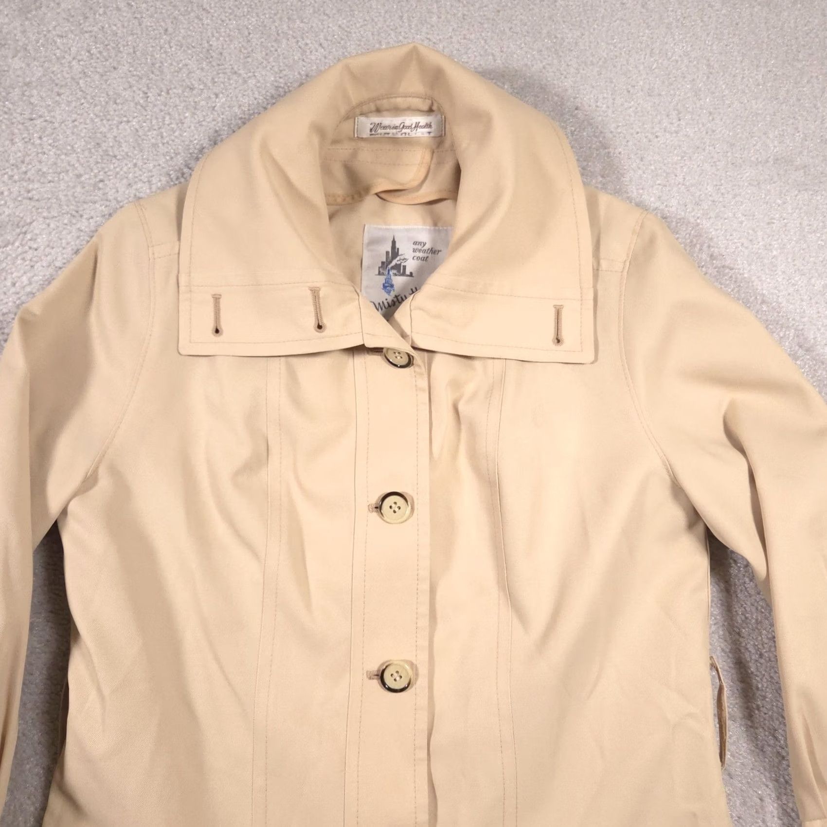 Vintage VINTAGE Misty Harbor Coat Womens 6 Regular Beige Trench All Seasons Water Resistant Long Button Front Pockets Casual Travel > Mens Size M / US 6-8 / IT 42-44 - 4 Thumbnail