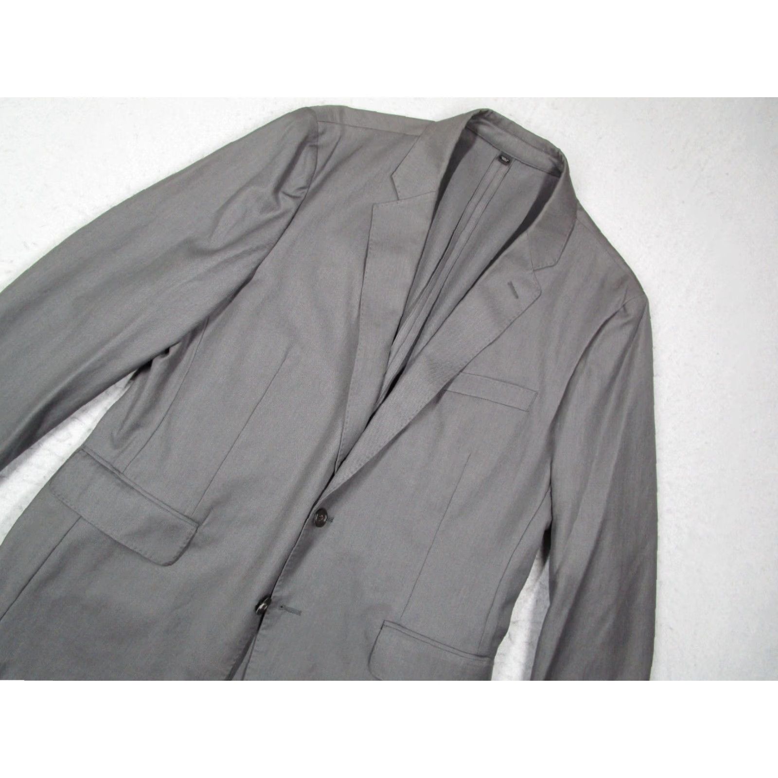 J.Crew J. CREW Blazer Mens 42 R Gray Ludlow American Woolen Wool/Cotton Blend 2 Button Single-Breasted Notch Lapel Jacket Size 42R - 2 Thumbnail