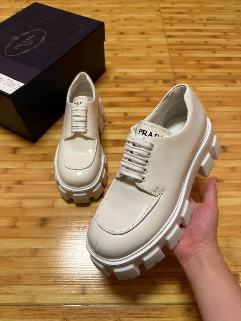 Prada prada 23 FW white platform shoes leather shoes 2504-Nextarr Size US 7.5 / EU 40-41 - 3 Thumbnail