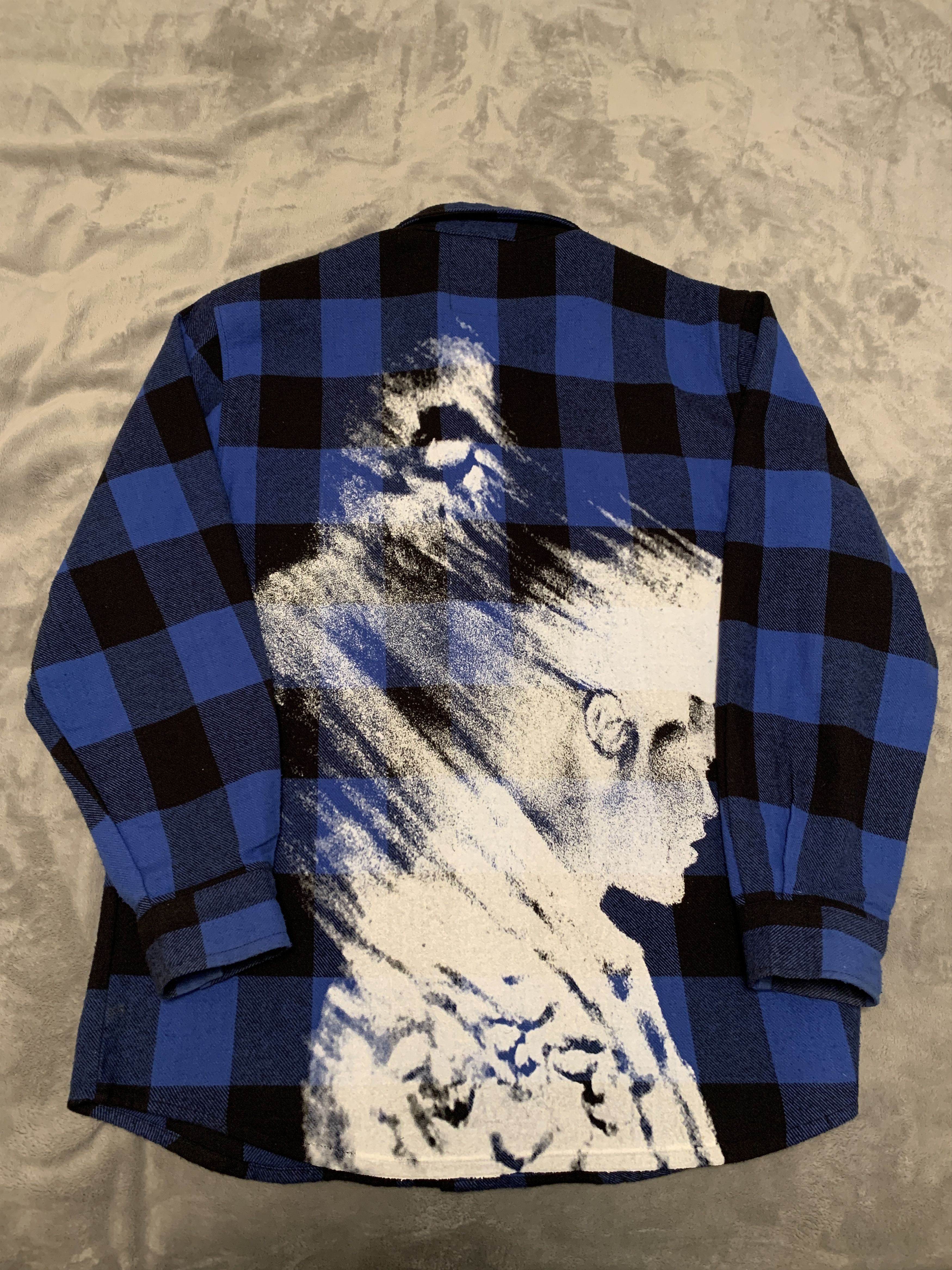 image of The Weeknd My Dear Melancholy Call Out My Name Flannel in Blue, Men's (Size Large)