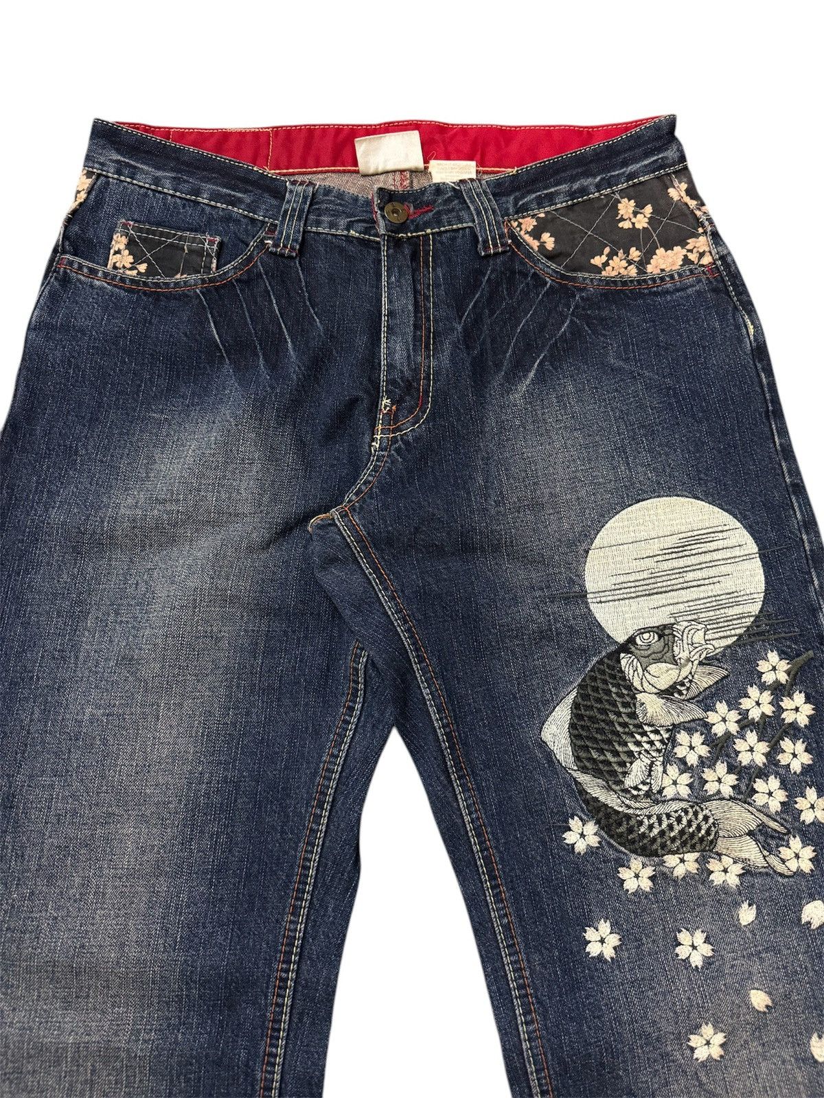 Japanese Brand INFINITY MULTIPOCKET KOI KARAKURI TAMASHII DESIGN DENIM Size US 33 - 9 Thumbnail