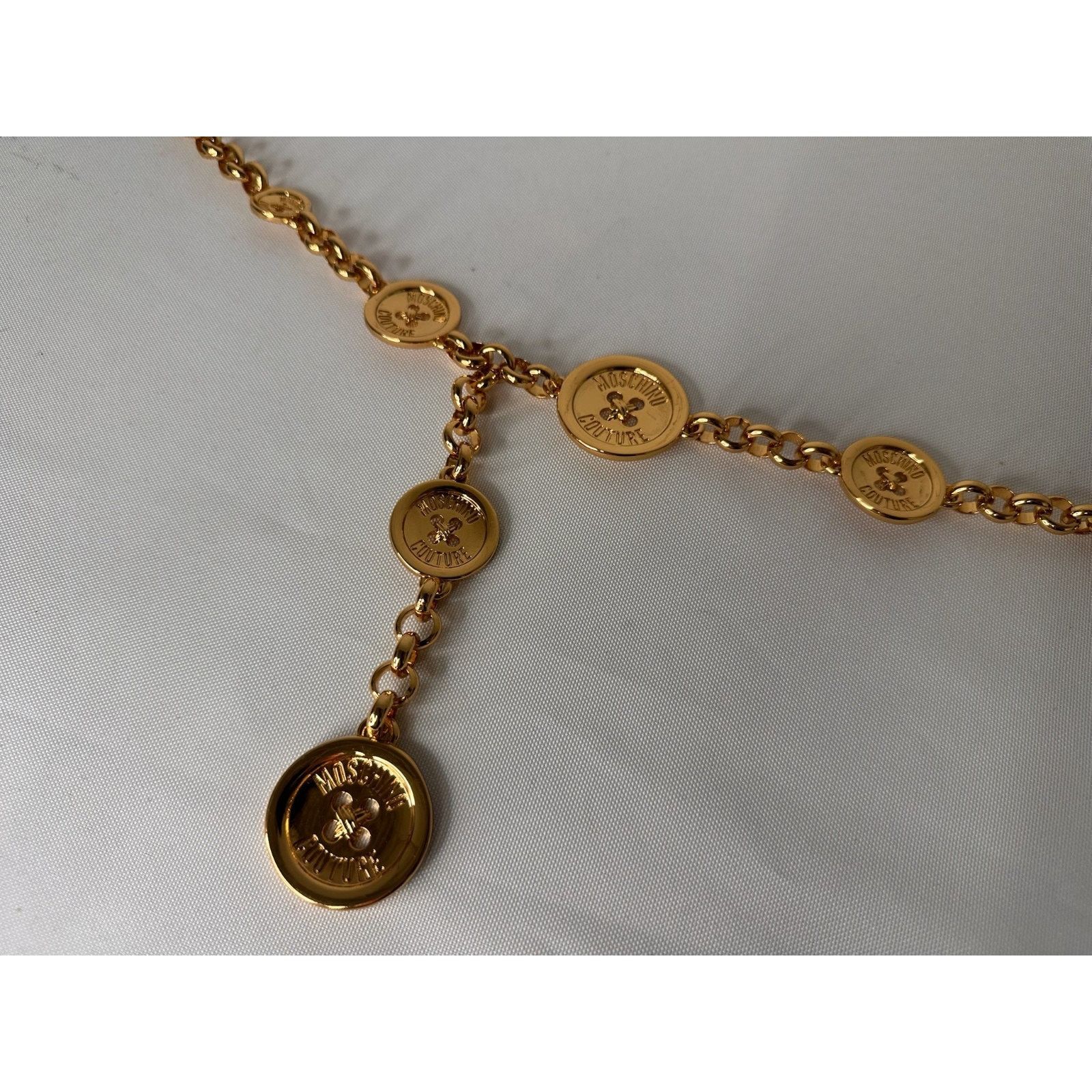 Moschino AW23 Moschino Couture Jeremy Scott Gold Dress Belt Buttons Size ONE SIZE - 5 Thumbnail