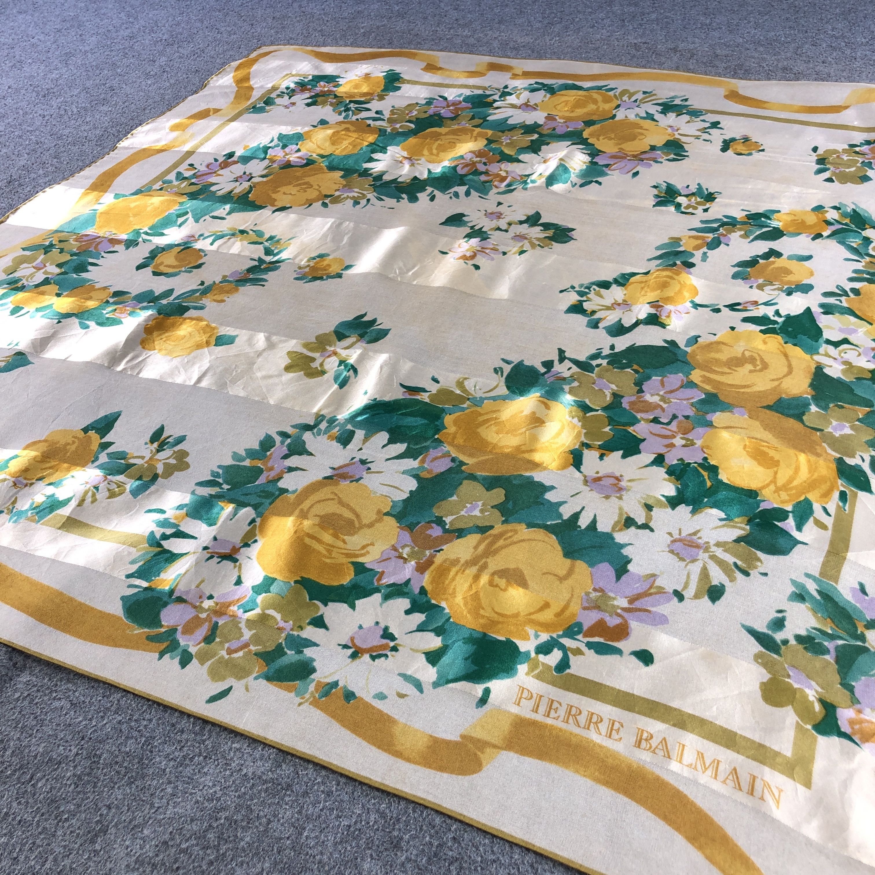 Pierre Balmain Vintage Pierre Balmain Floral Silk Scarf M1213 Size ONE SIZE - 3 Thumbnail