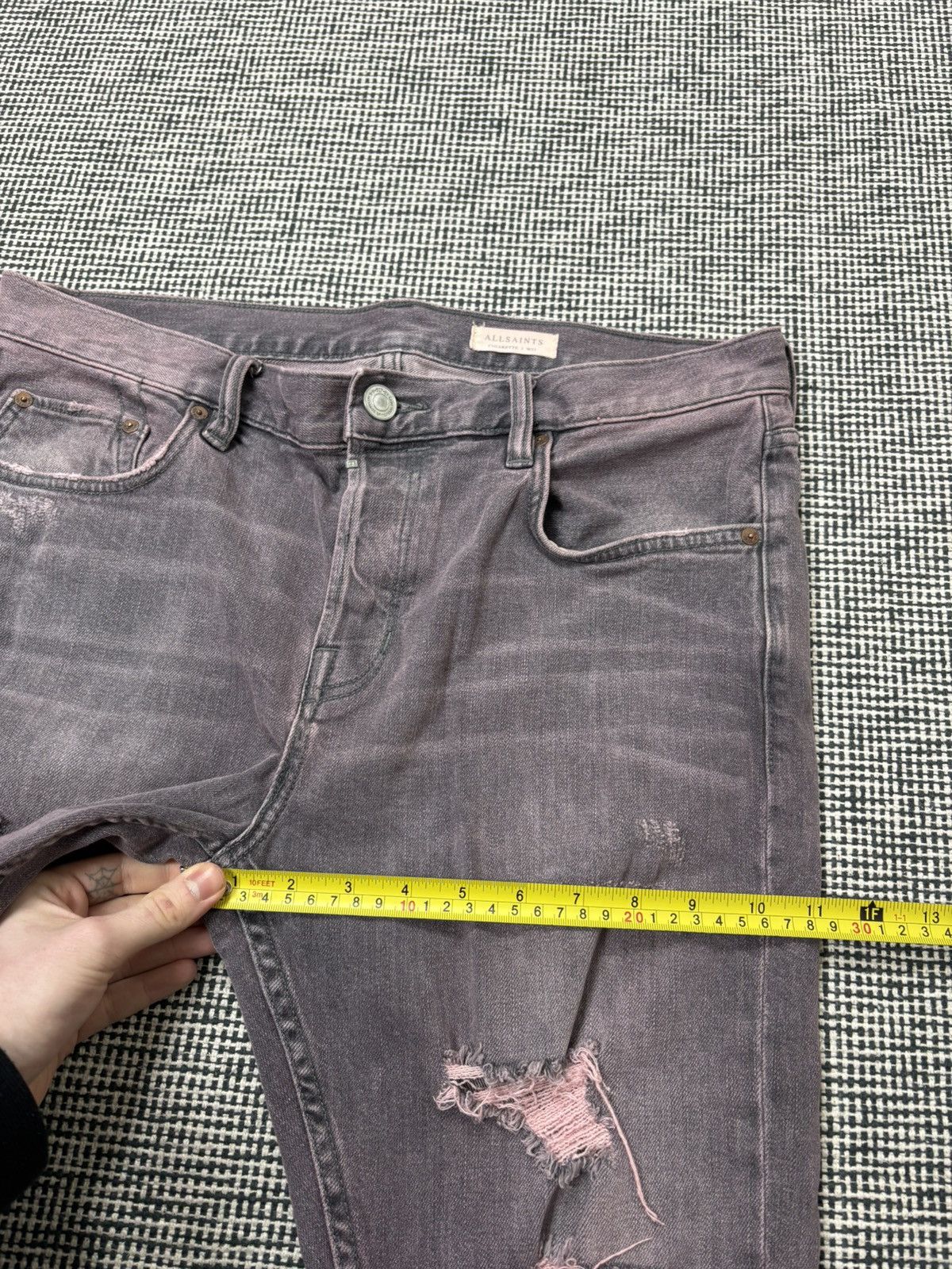Allsaints AllSaints distressed skinny jeans stacking drip swag Atlanta Size US 34 / EU 50 - 8 Thumbnail