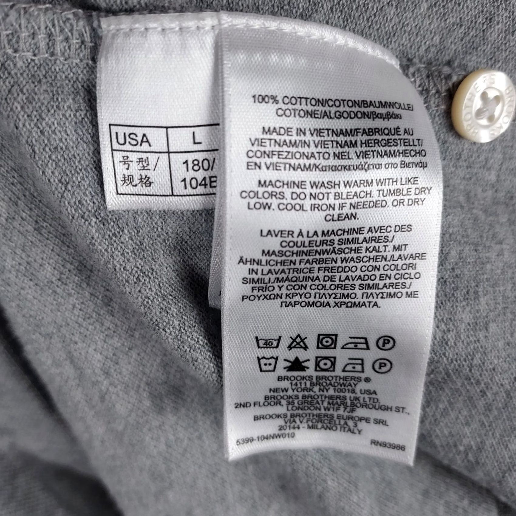 Brooks Brothers Brooks Brothers 1818 Polo Shirt Men L Slim Fit Gray Cotton Short Sleeve Polo Golf Casual Shirt Slimming Logo Size US L / EU 52-54 / 3 - 7 Thumbnail