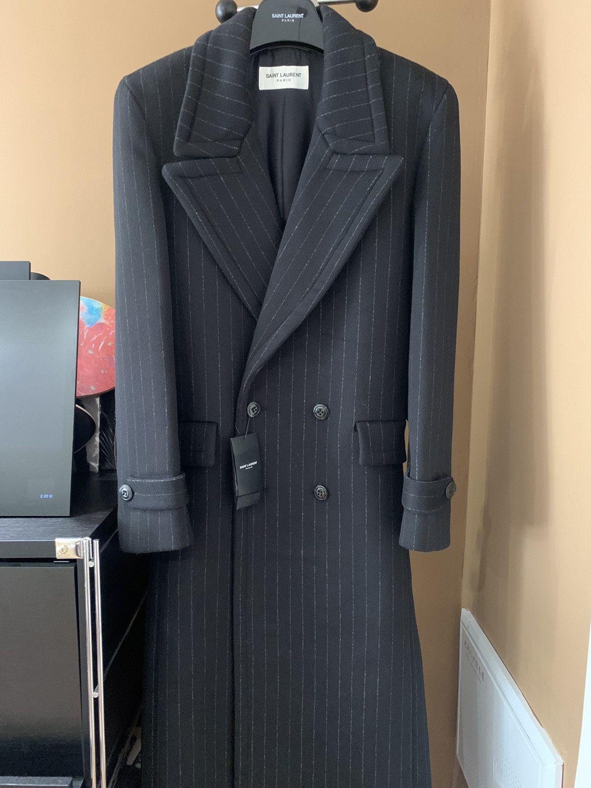 Saint Laurent Paris Saint Laurent 2023FW Striped Wool trench coat Size US L / EU 52-54 / 3 - 1 Thumbnail