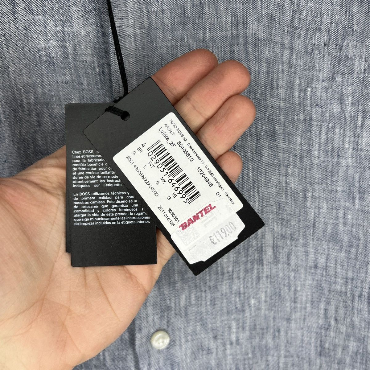Designer × Hugo Boss Brand New Men’s Hugo Boss Casual Linen Shirt L Grey Size US L / EU 52-54 / 3 - 6 Thumbnail