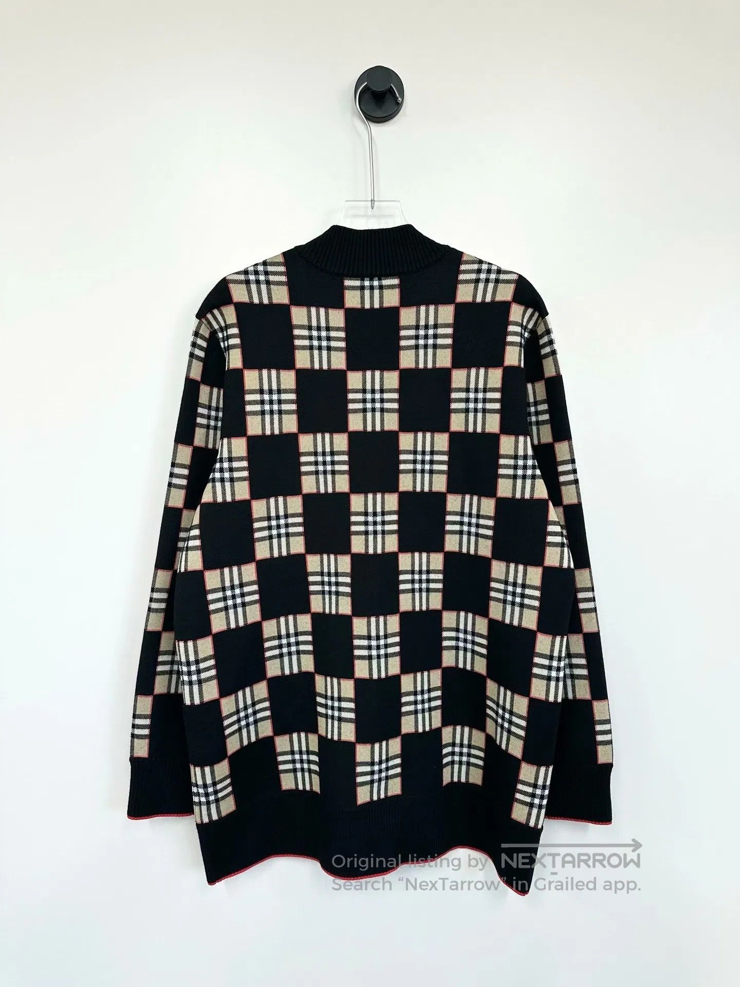 Burberry Burberry Black Check Knit Wool Cardigan| Size US XS / EU 42 / 0 - 2 Thumbnail