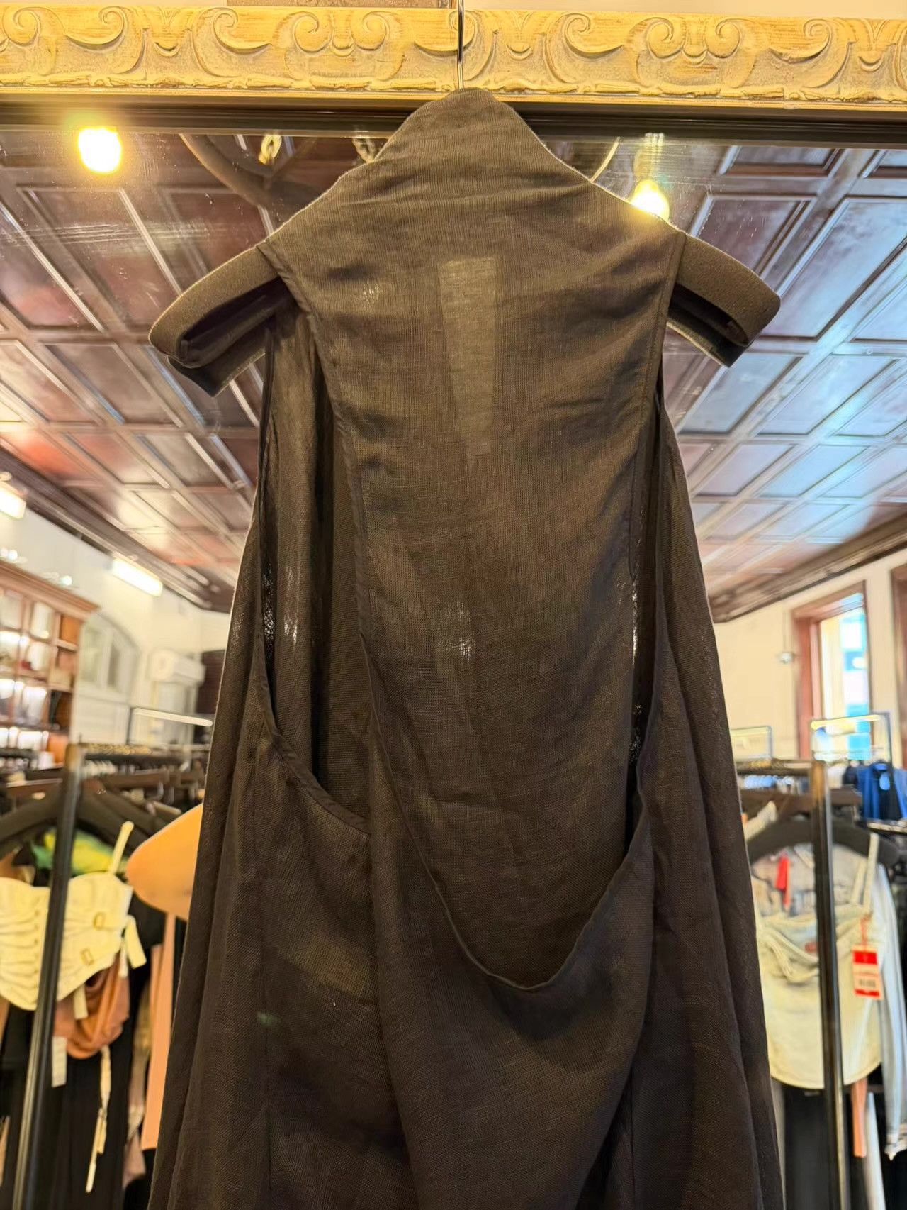 Masnada Masnada 16SS Women's black draped long linen vest Ｑ25 Size S / US 4 / IT 40 - 4 Thumbnail