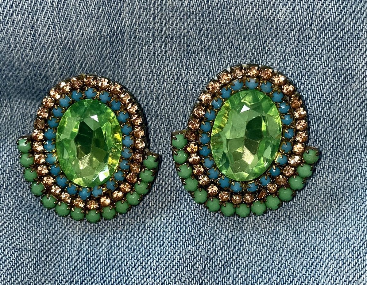 Vintage Art Deco Vintage Czech Crystal Oversized Earrings Size ONE SIZE - 1 Thumbnail