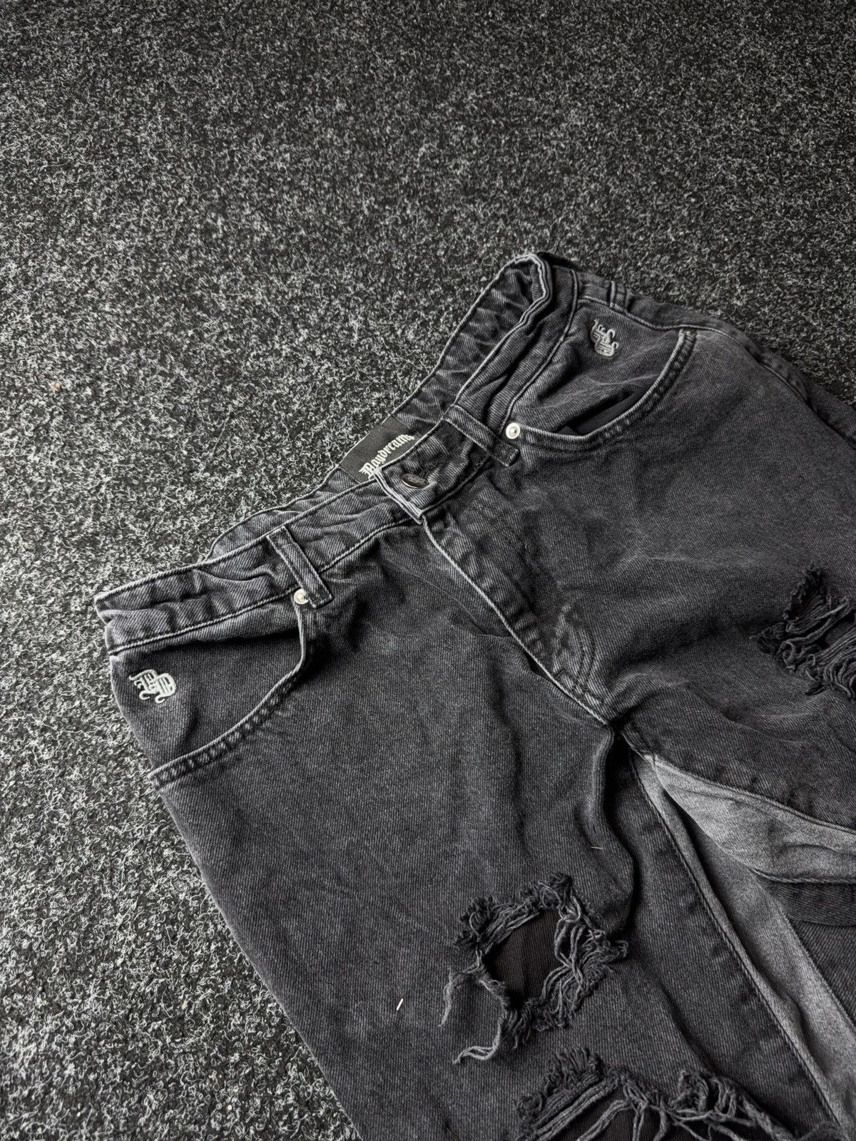 Japanese Brand Japanese Avant-Garde 00s Distressed Panel Jeans Wide Leg Y2K Size US 31 - 7 Thumbnail
