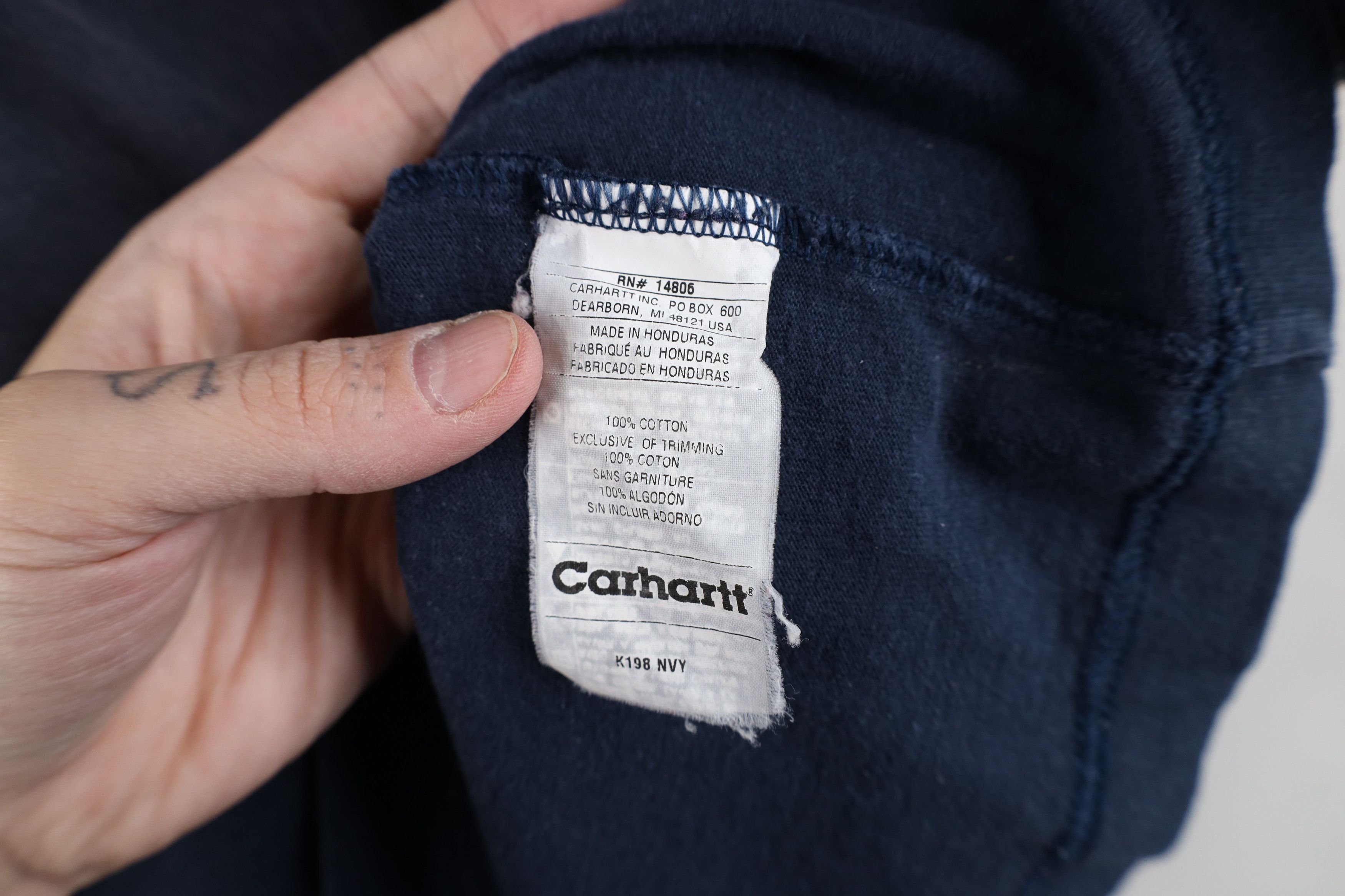 Carhartt × Vintage Vintage Carhartt Out Sun Faded Heavyweight Polo Shirt Blue Size US L / EU 52-54 / 3 - 10 Thumbnail