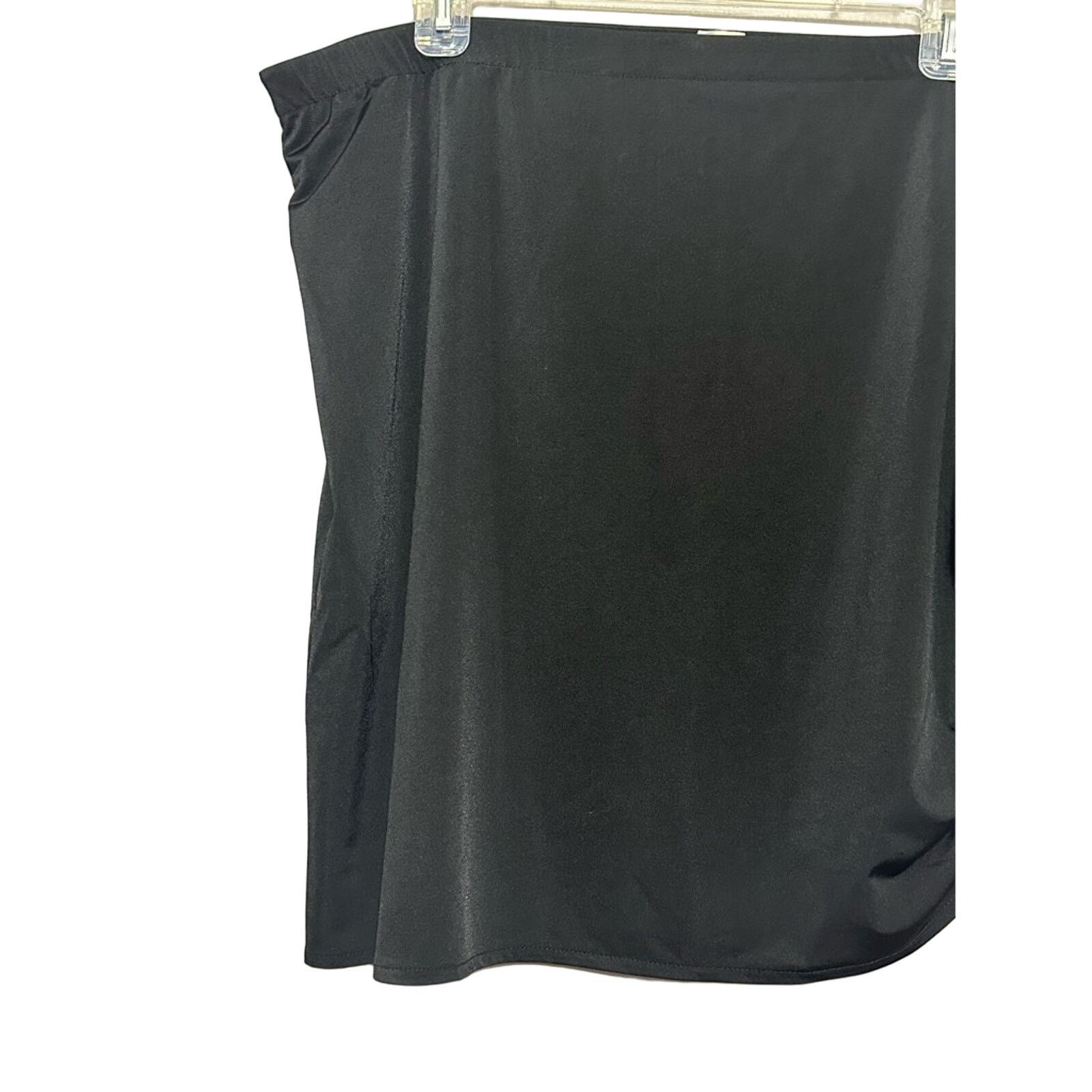 Other Open Edit Mini Skirt Straight Cut Ruched Side Black W 2X Size 38" / US 16 / IT 52 - 6 Thumbnail